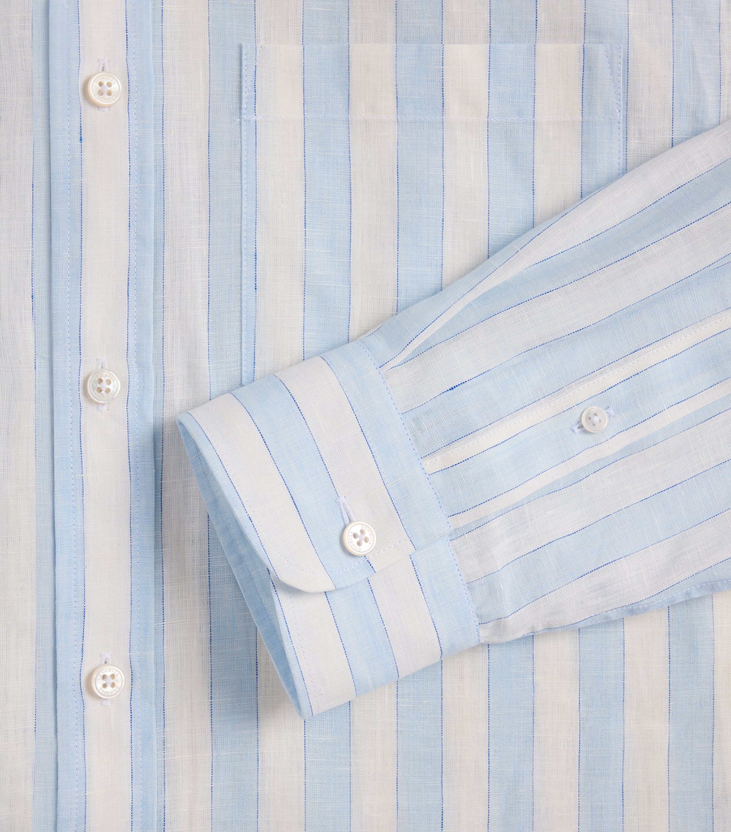 Dunhill Mens Linen Shirt Blue Image 5