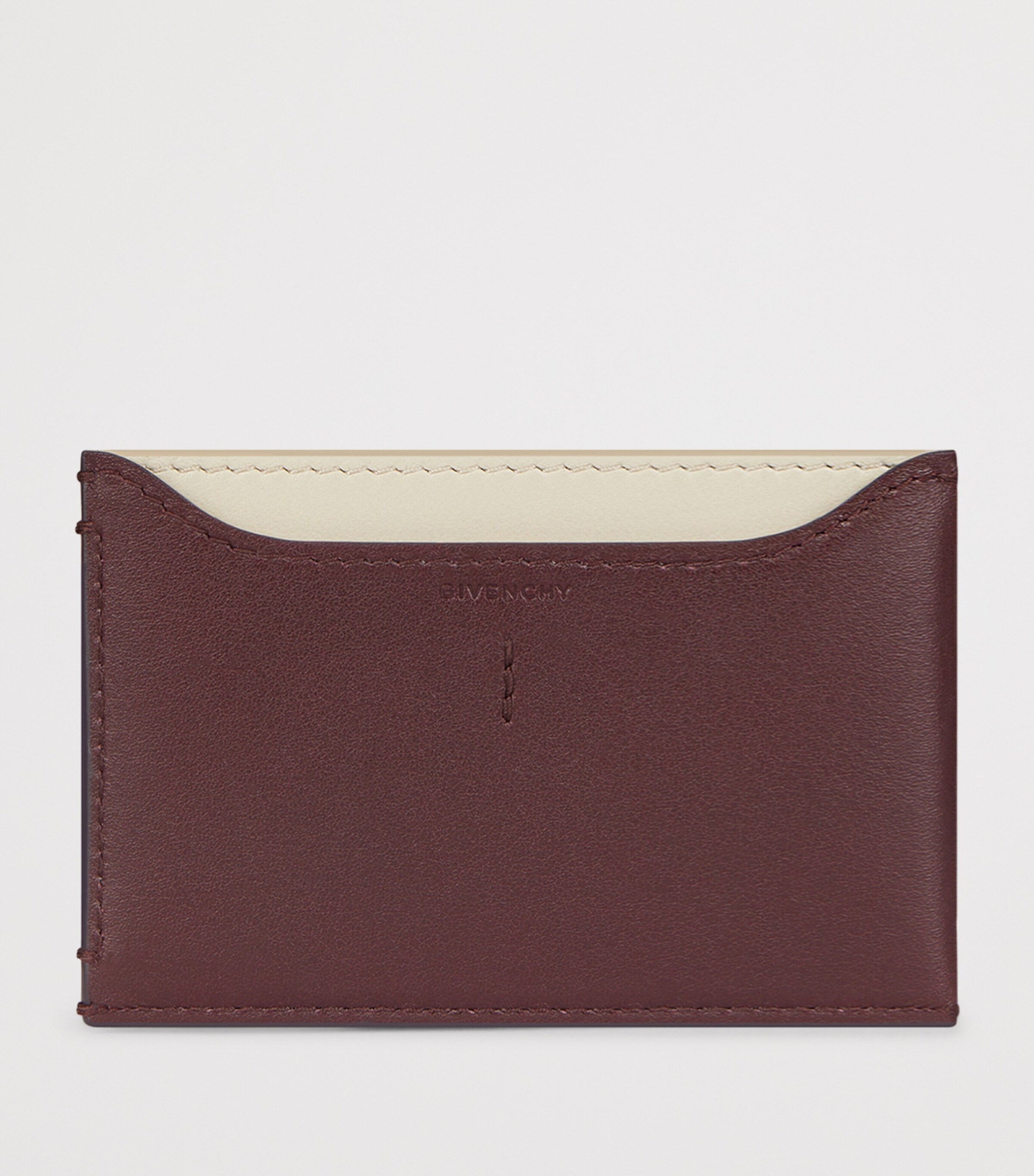 Leather Day Card Holder BURGUNDY Image 2