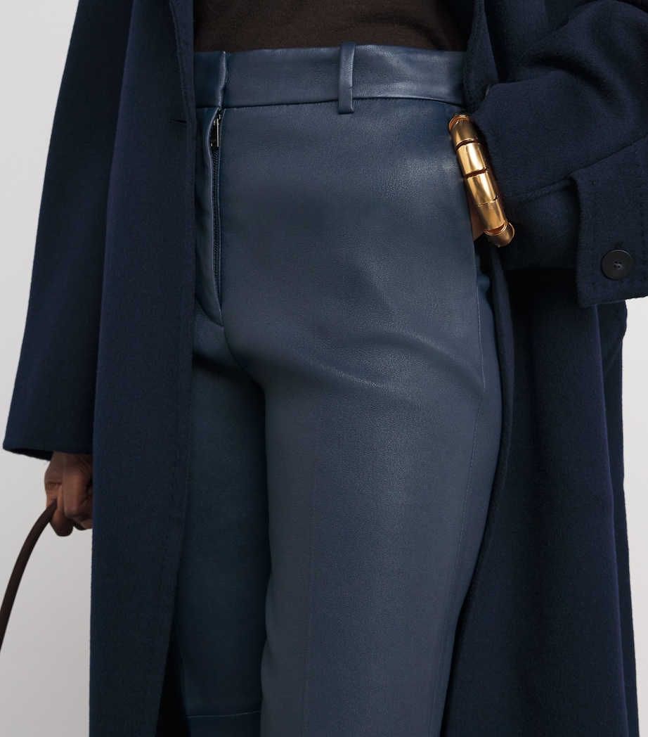 Leather Tafira Flared Trousers INDIGO Image 6