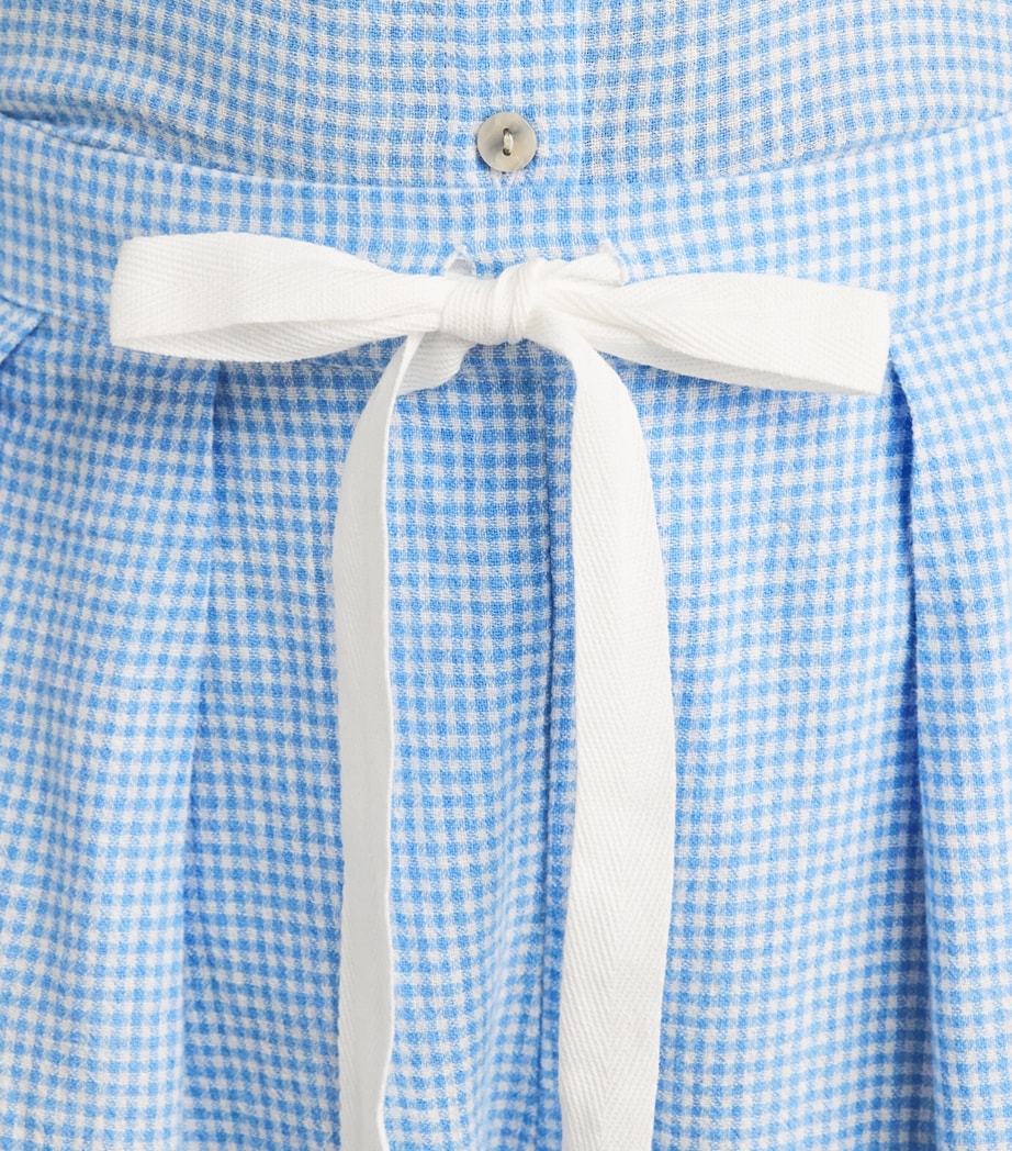 Eberjey Womens Linen-Blend Gingham Pyjama Shorts Gwsb Gingham Wh Image 3