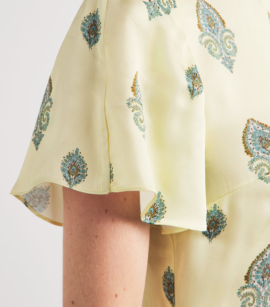 Sandro Paris Womens Paisley Print Maxi Dress Light Yellow Image 5