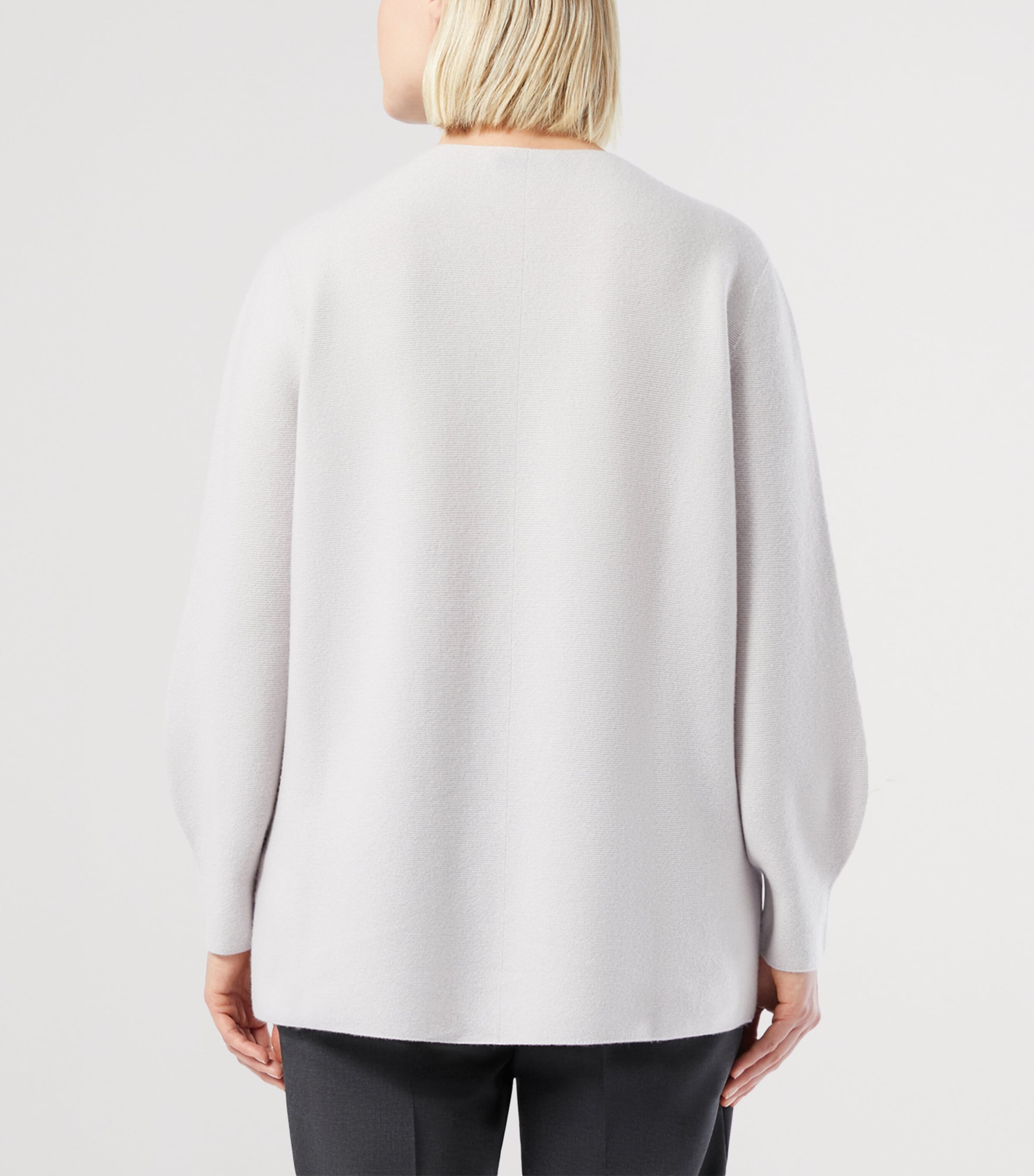 Cashmere V-Neck Sweater GREY PINK Image 3