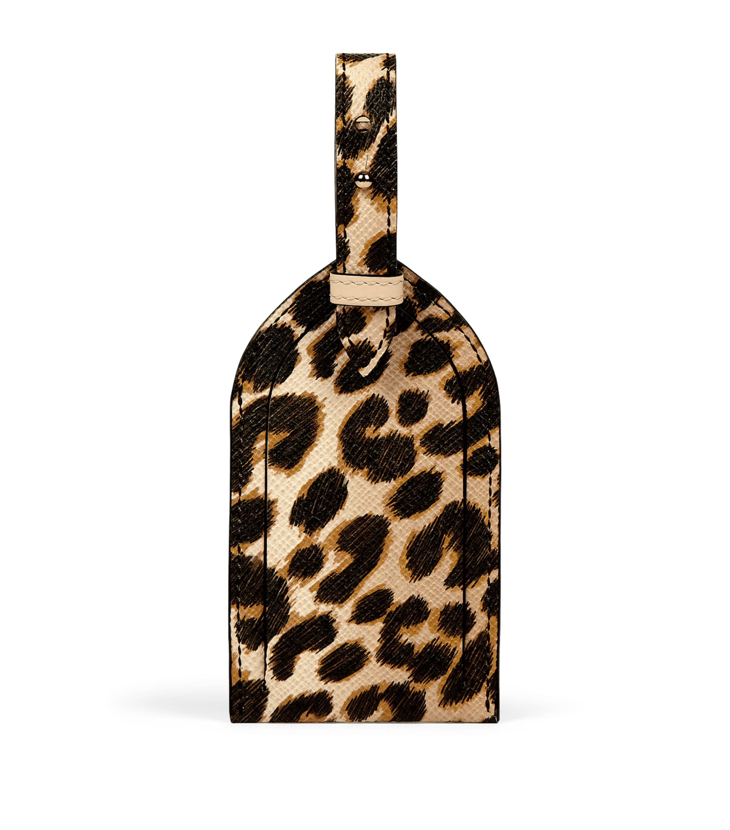 Smythson Panama Leather Luggage Tag Sand Image 1