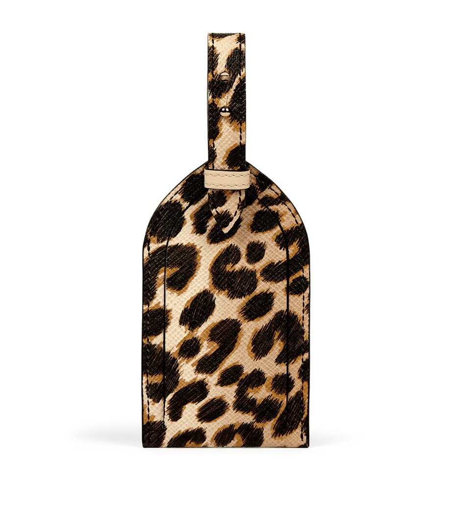 Smythson Panama Leather Luggage Tag Sand Image 1