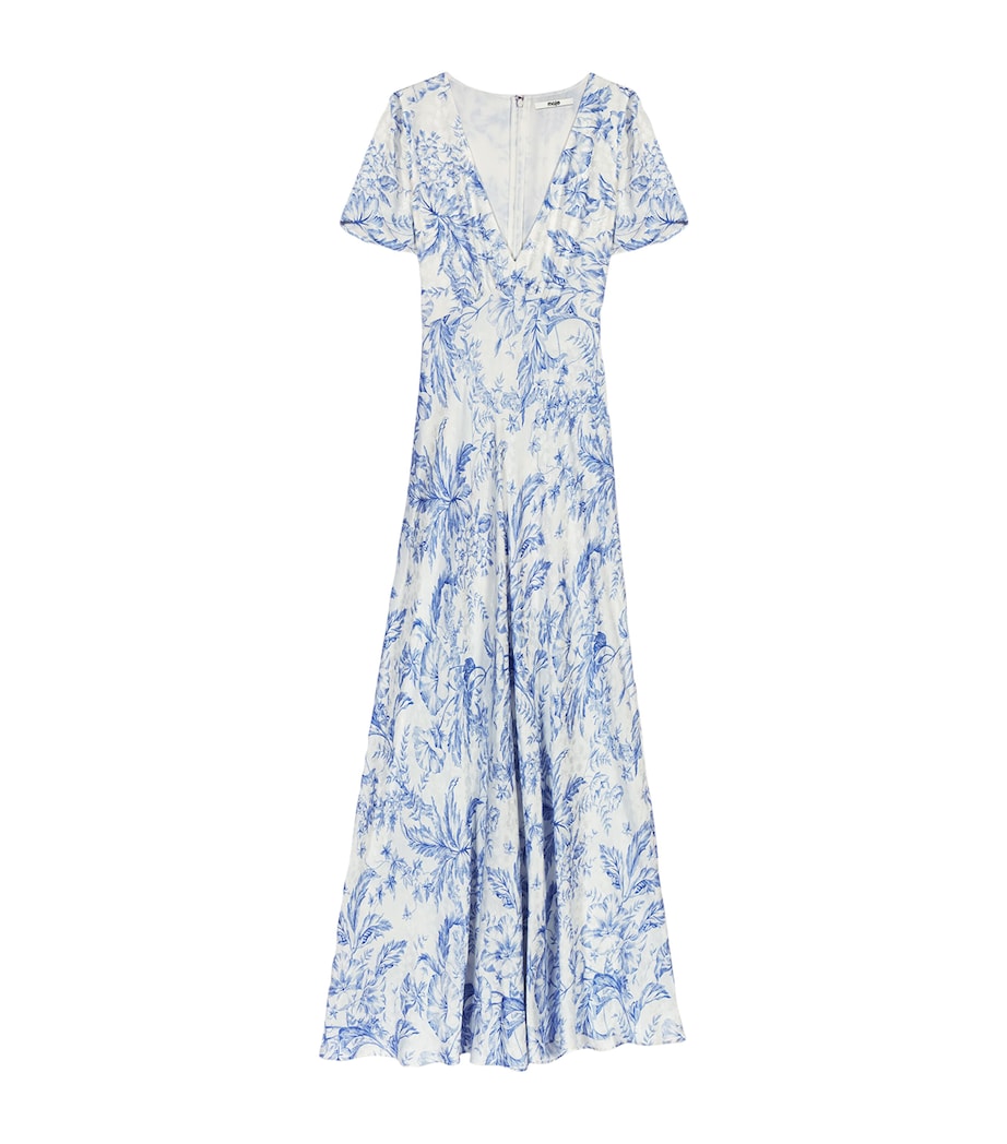 Maje Womens Floral Maxi Dress Sky Blue Large Image 1