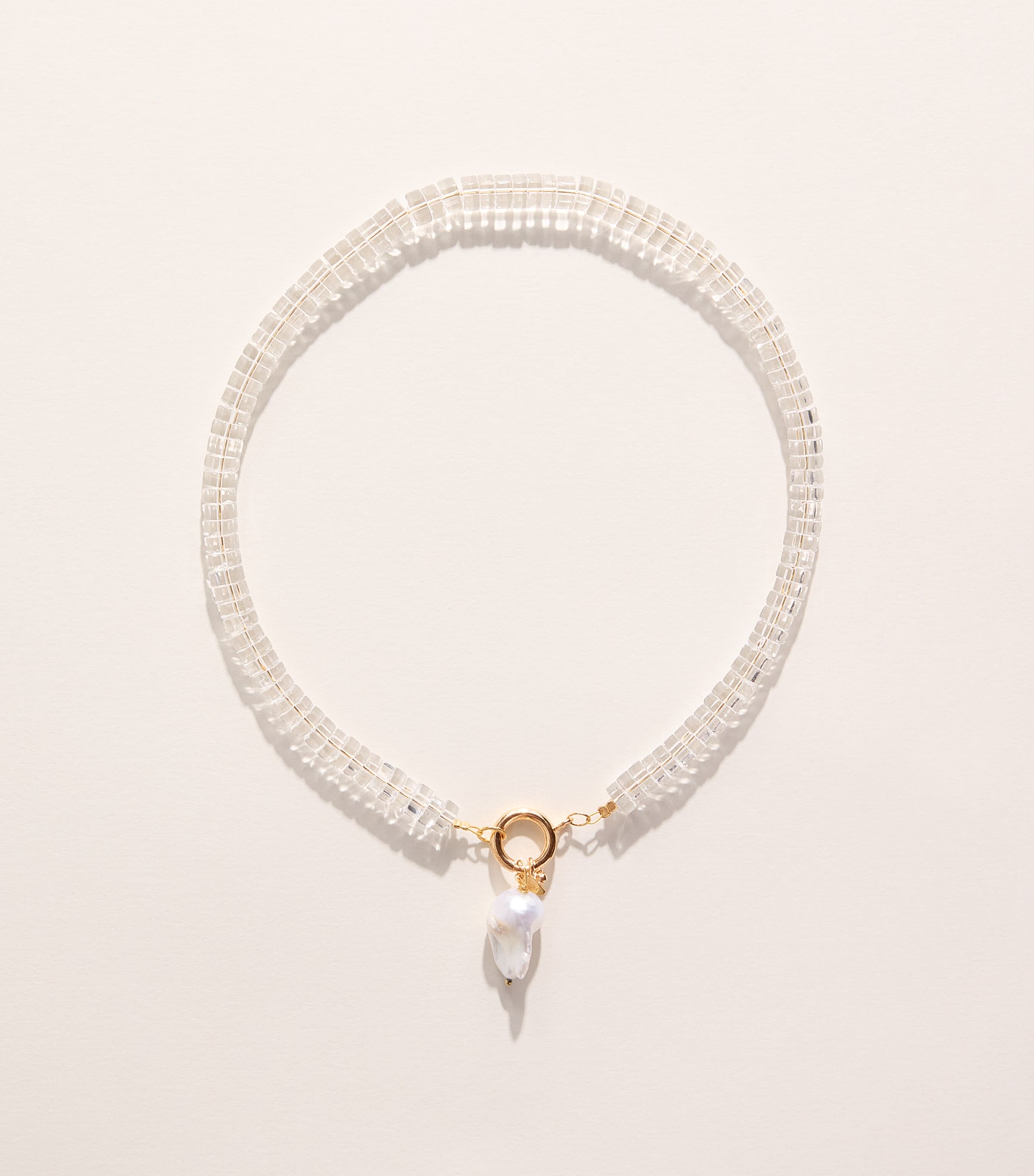 Hermina Athens Beaded Freshwater Pearl Necklace Gold Image 1