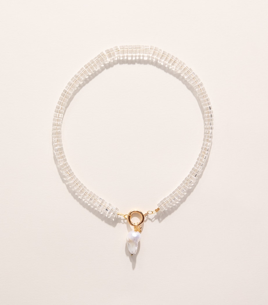 Hermina Athens Beaded Freshwater Pearl Necklace Gold Image 1