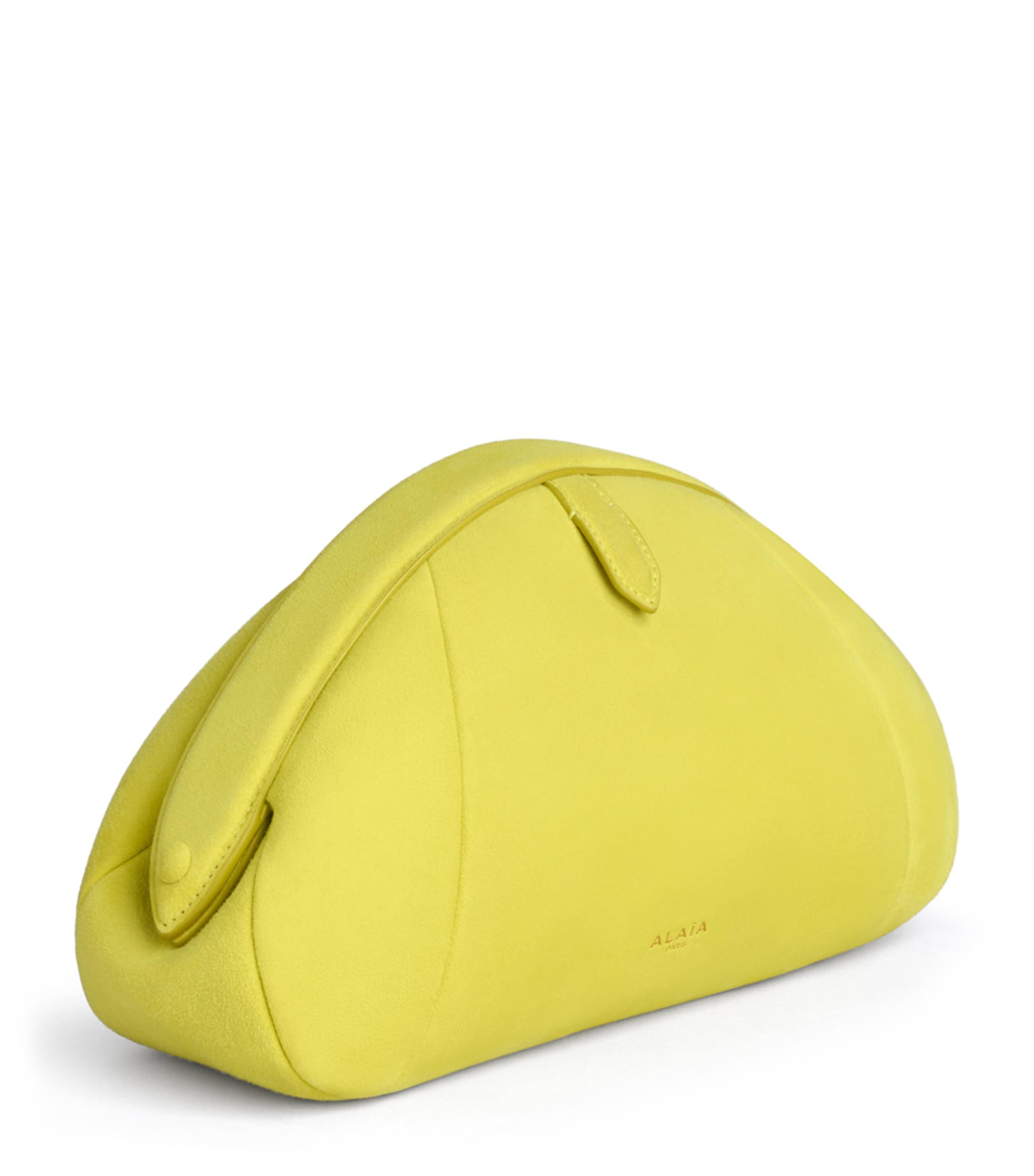 Alaïa Small Suede Purse Clutch Bag Lemon Yellow Image 2
