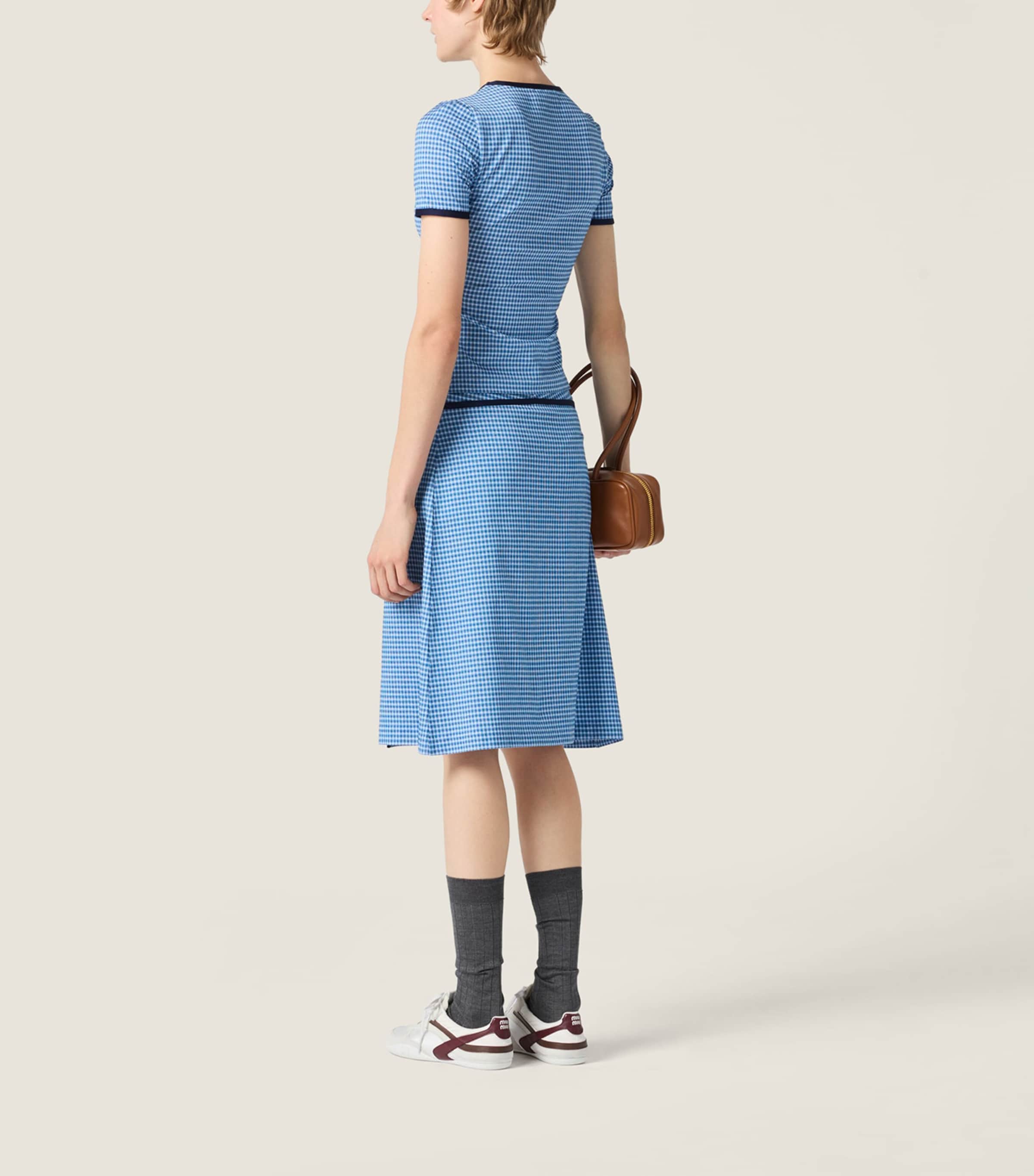 Miu Miu Womens Jersey Wrap-Around Mini Skirt Image 3