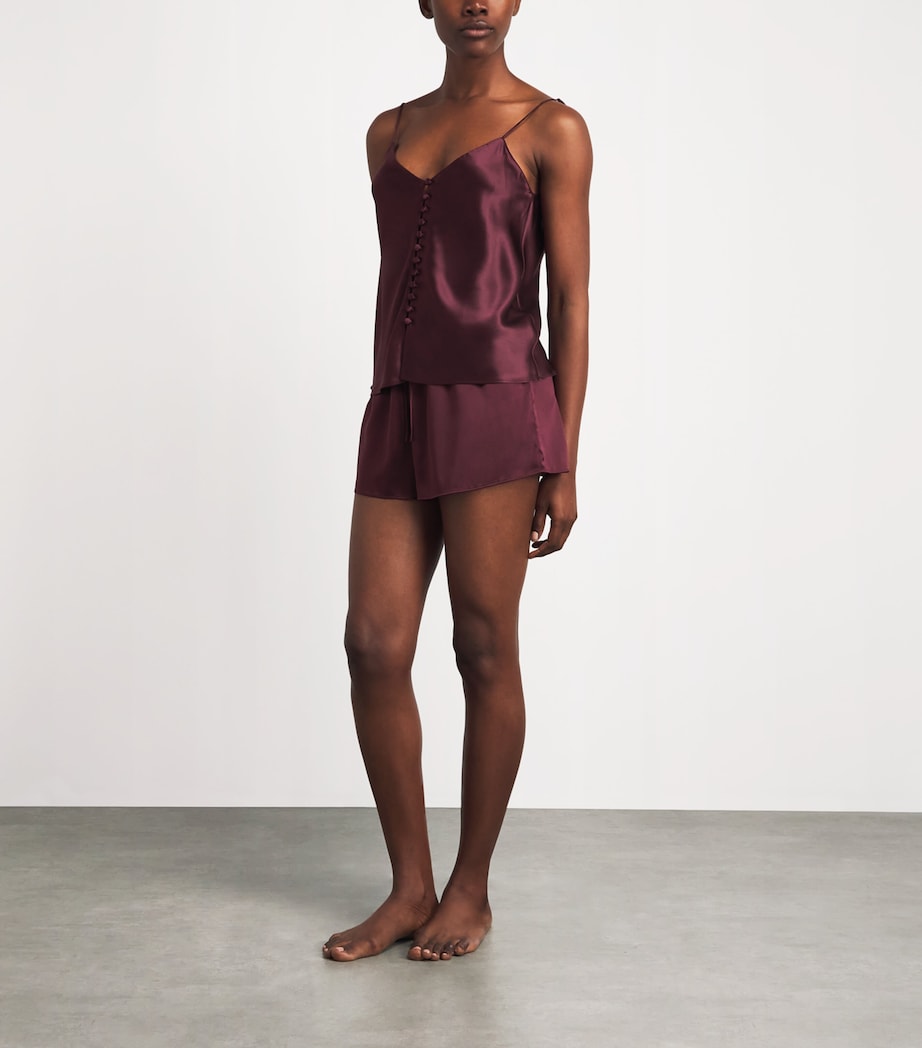 Olivia von Halle Womens Silk Etta Pyjama Set Raisin Image 2