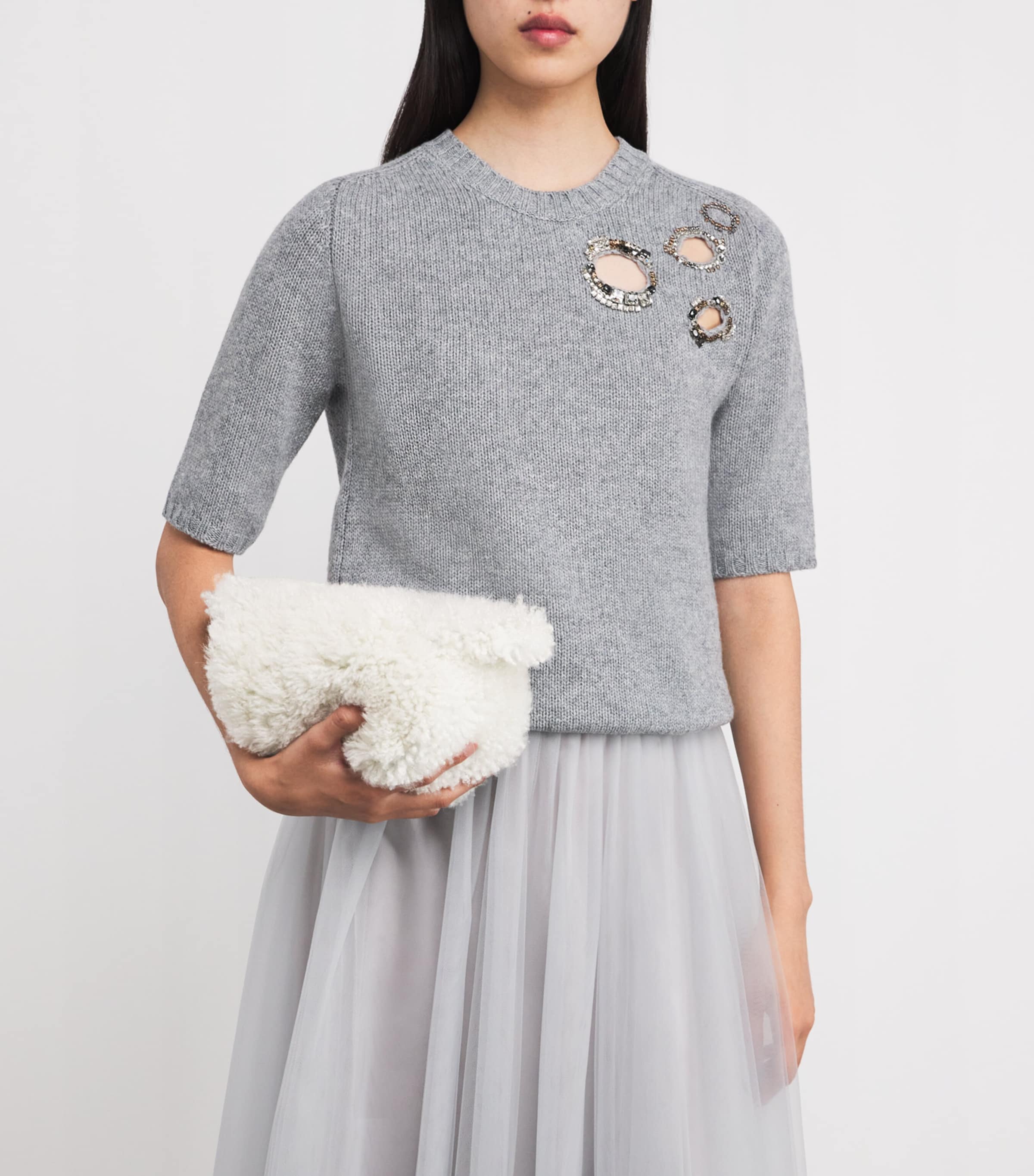 Small Shearling Shoulder Bag 0145 BURRO Image 2