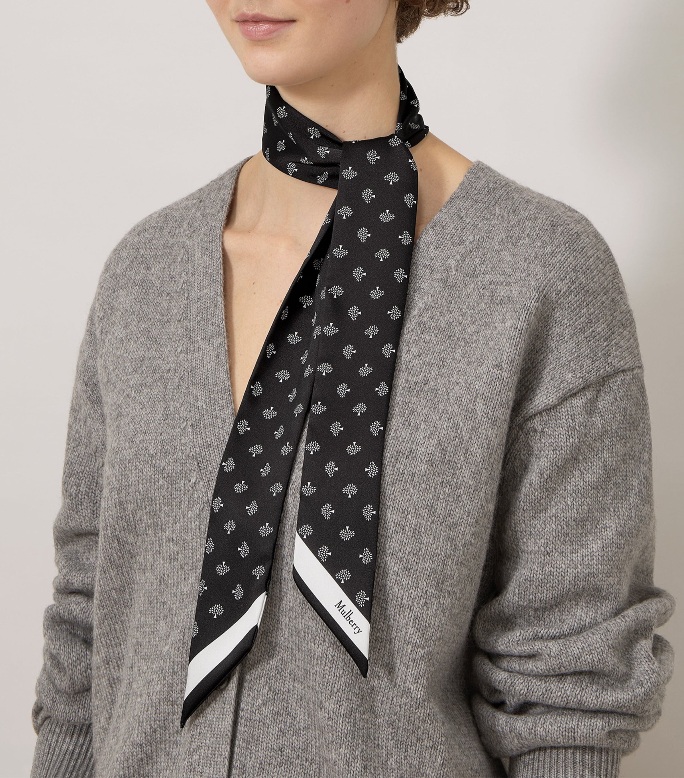 Mulberry Mulberry Tree Skinny Scarf Black Image 2