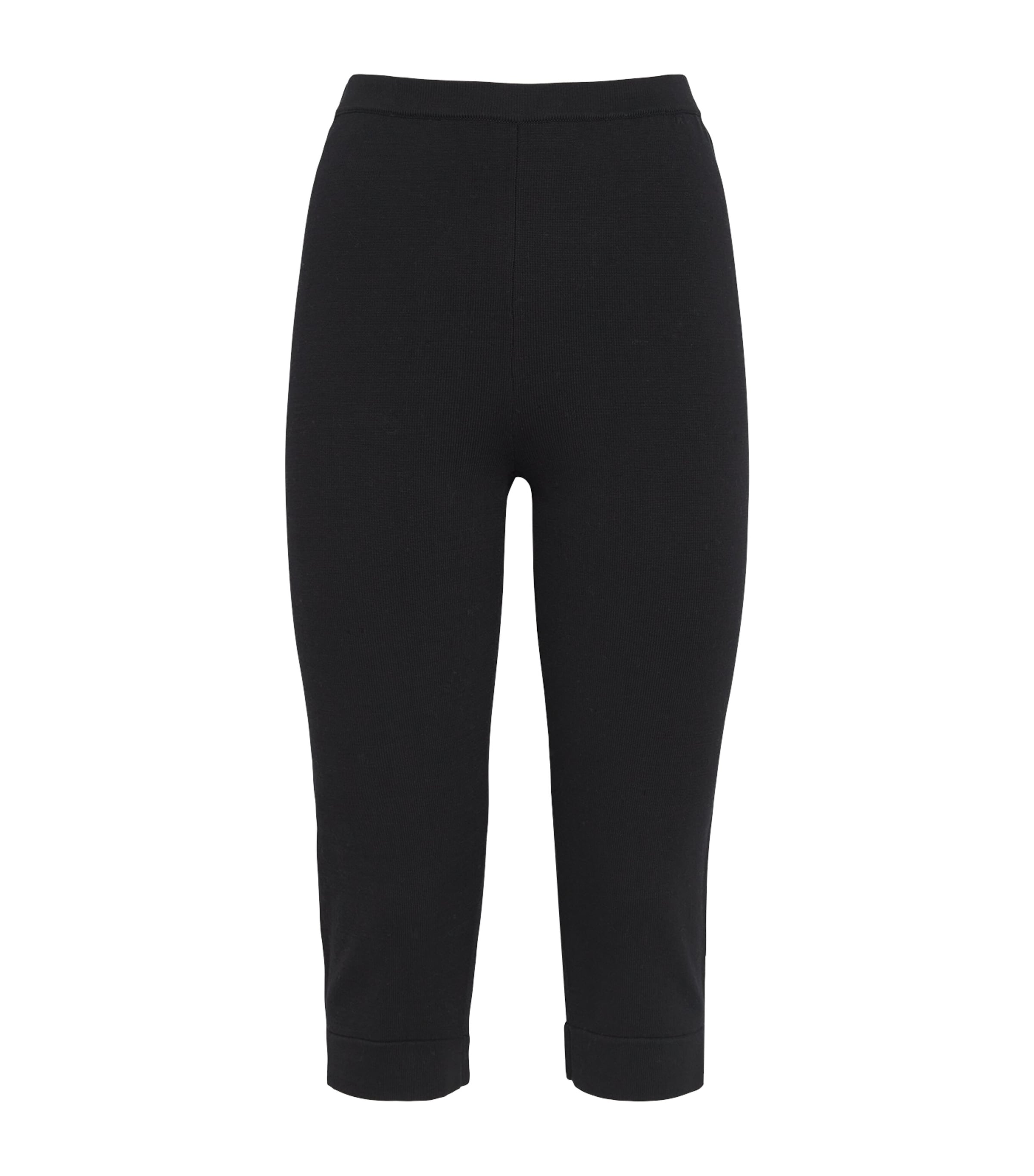 Soft Goat Womens Cotton-Silk Capri Trousers Black Image 1