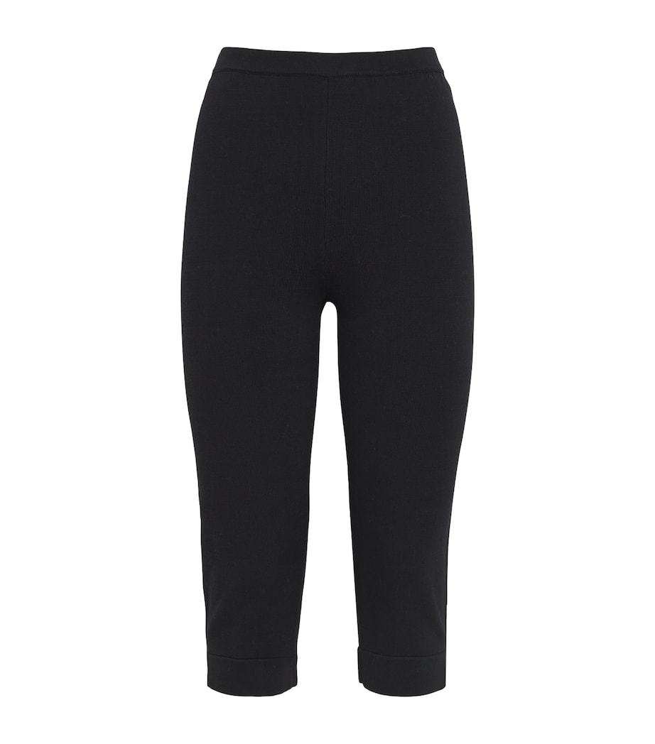 Soft Goat Womens Cotton-Silk Capri Trousers Black Image 1