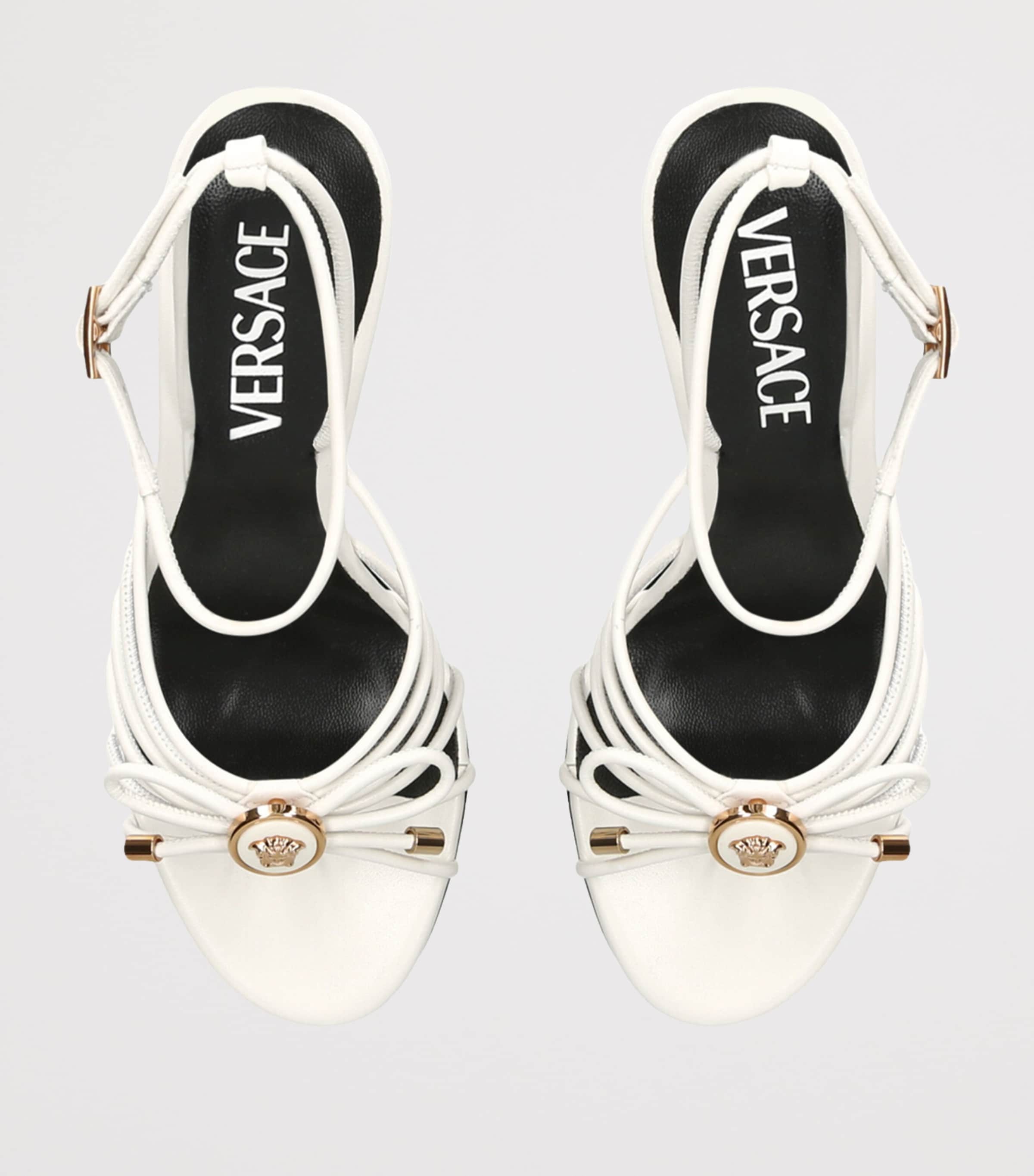 Leather Opera Bow Sandals 85 WHITE Image 4