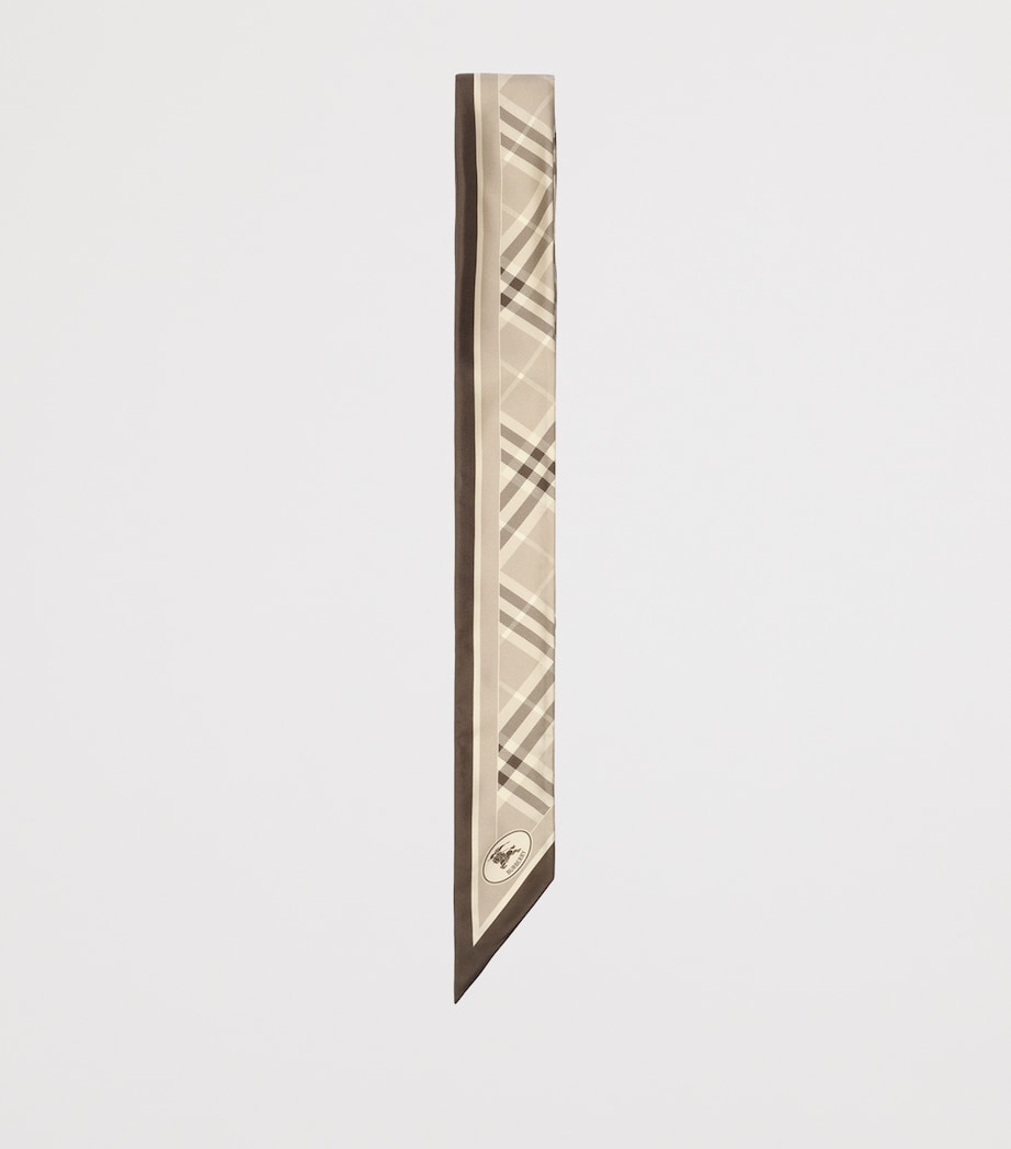 Burberry Silk Check Skinny Scarf Dove Grey Image 4