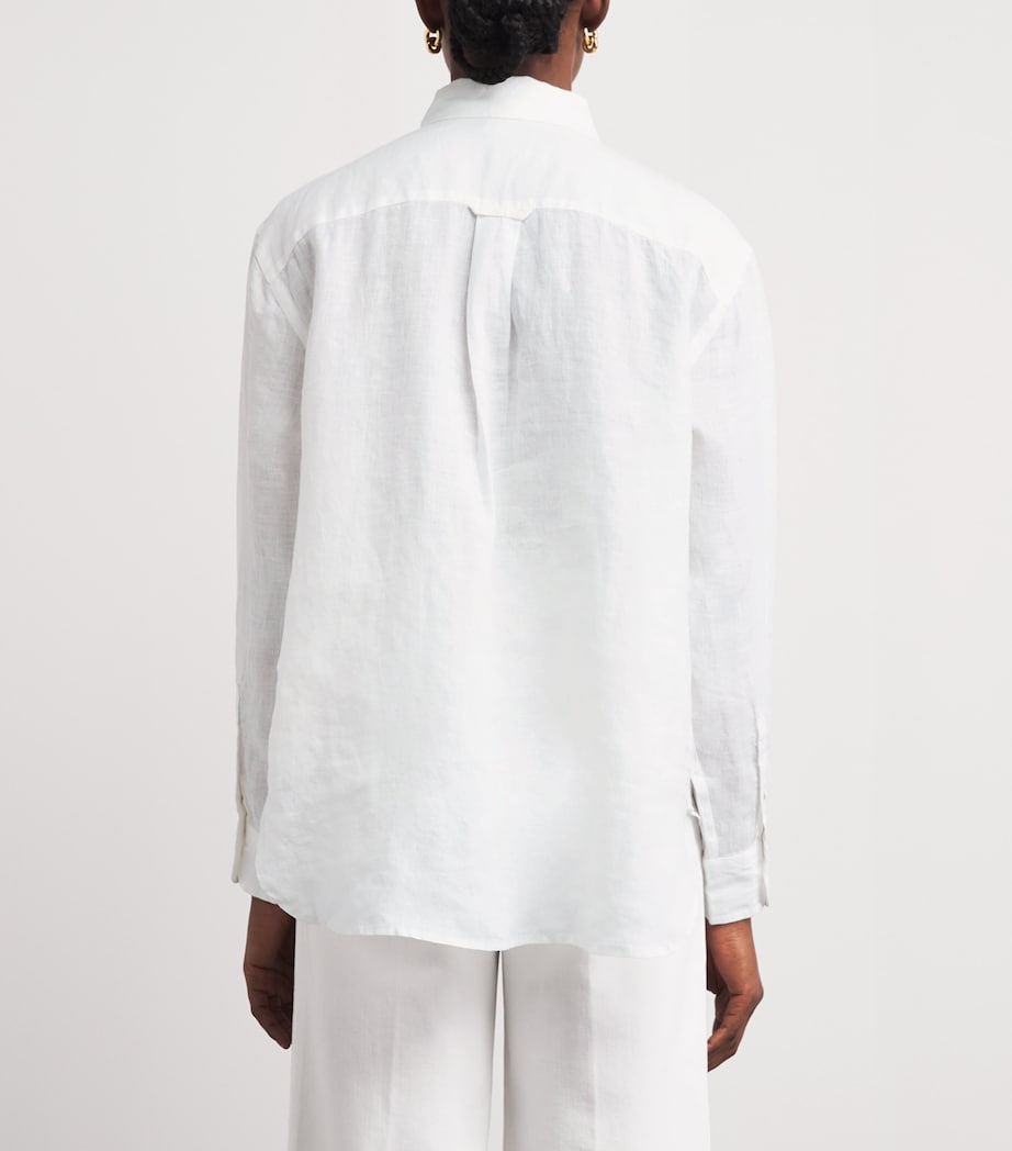 Polo Ralph Lauren Womens Linen Sport Shirt Classic Oxford White Image 5