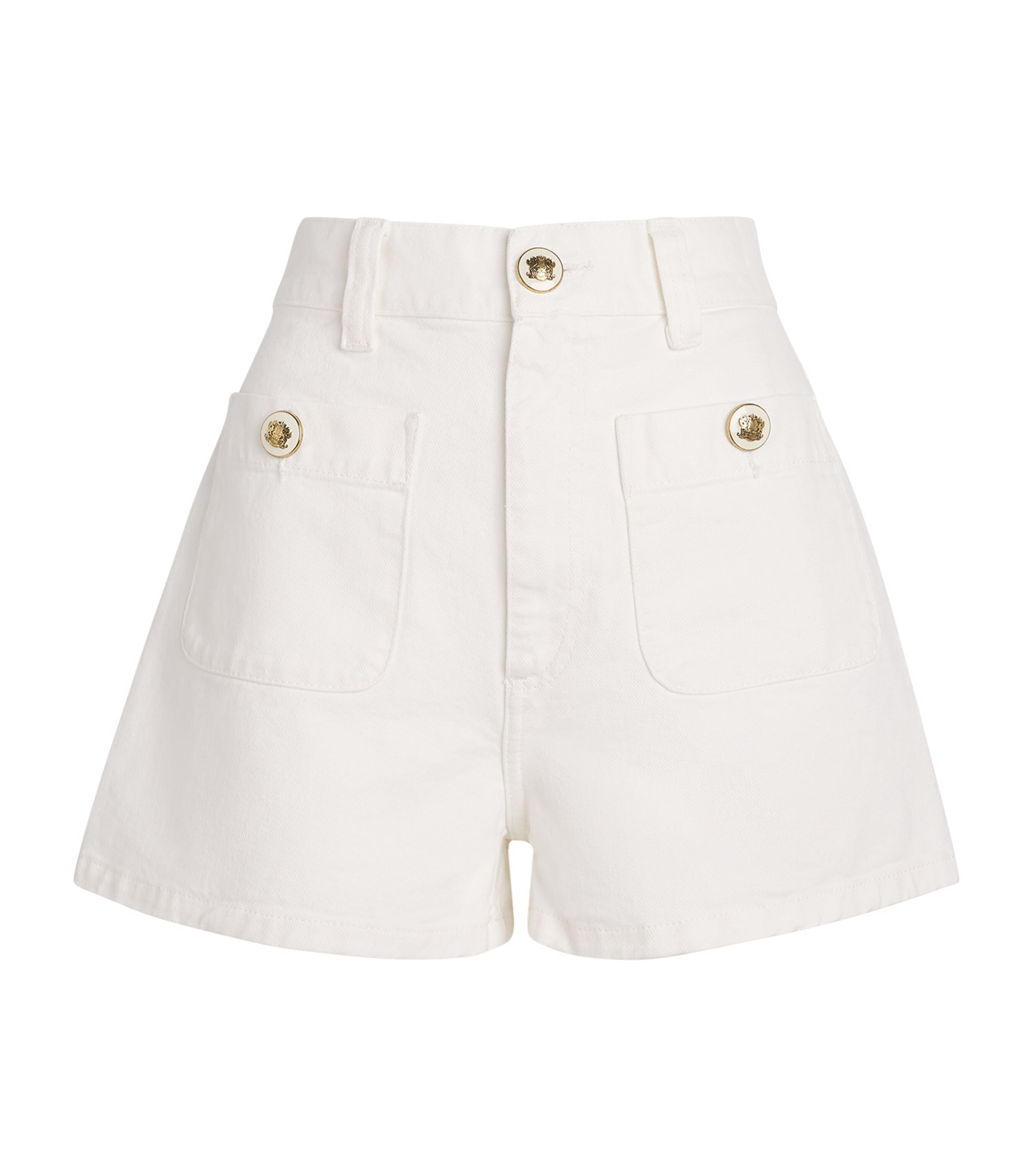 Sandro Paris Womens Denim High-Waist Shorts White Image 1
