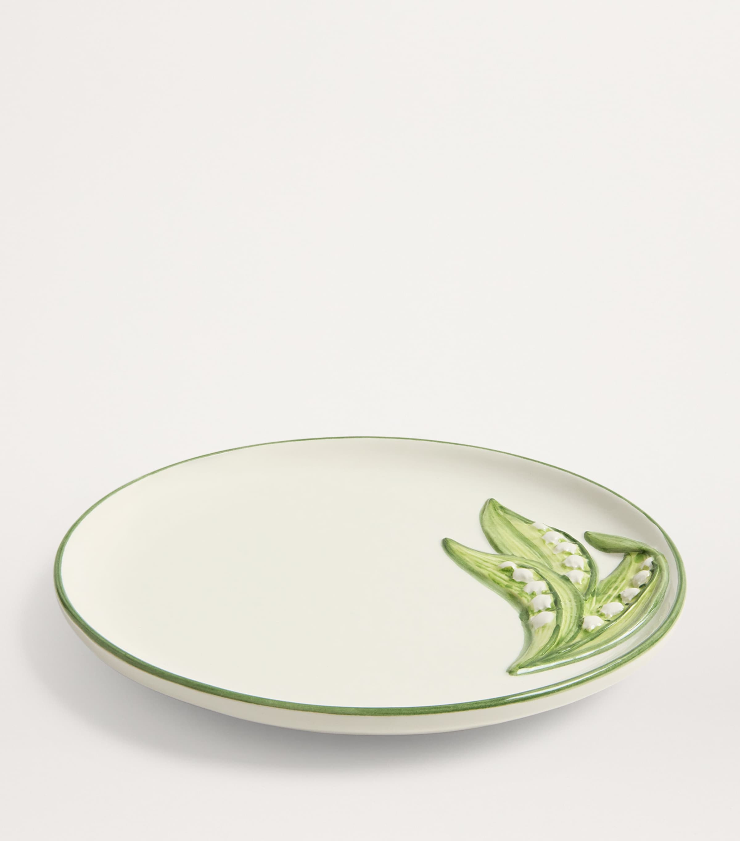 Lilly Of The Valley Dessert Plate (21cm) WHITE/GREEN Image 2