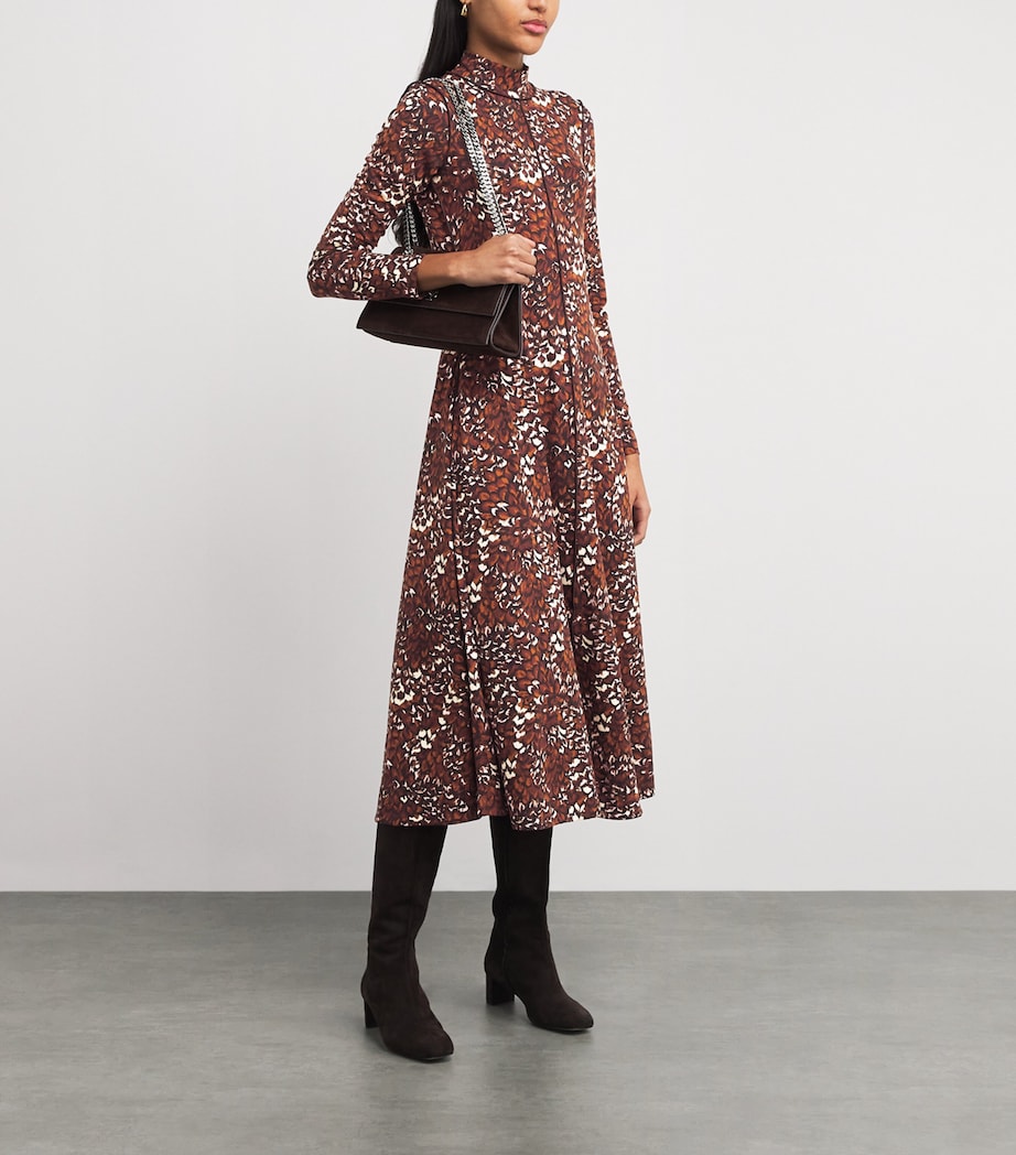 Twisting Feather Midi Dress BROWN MULTI Image 2
