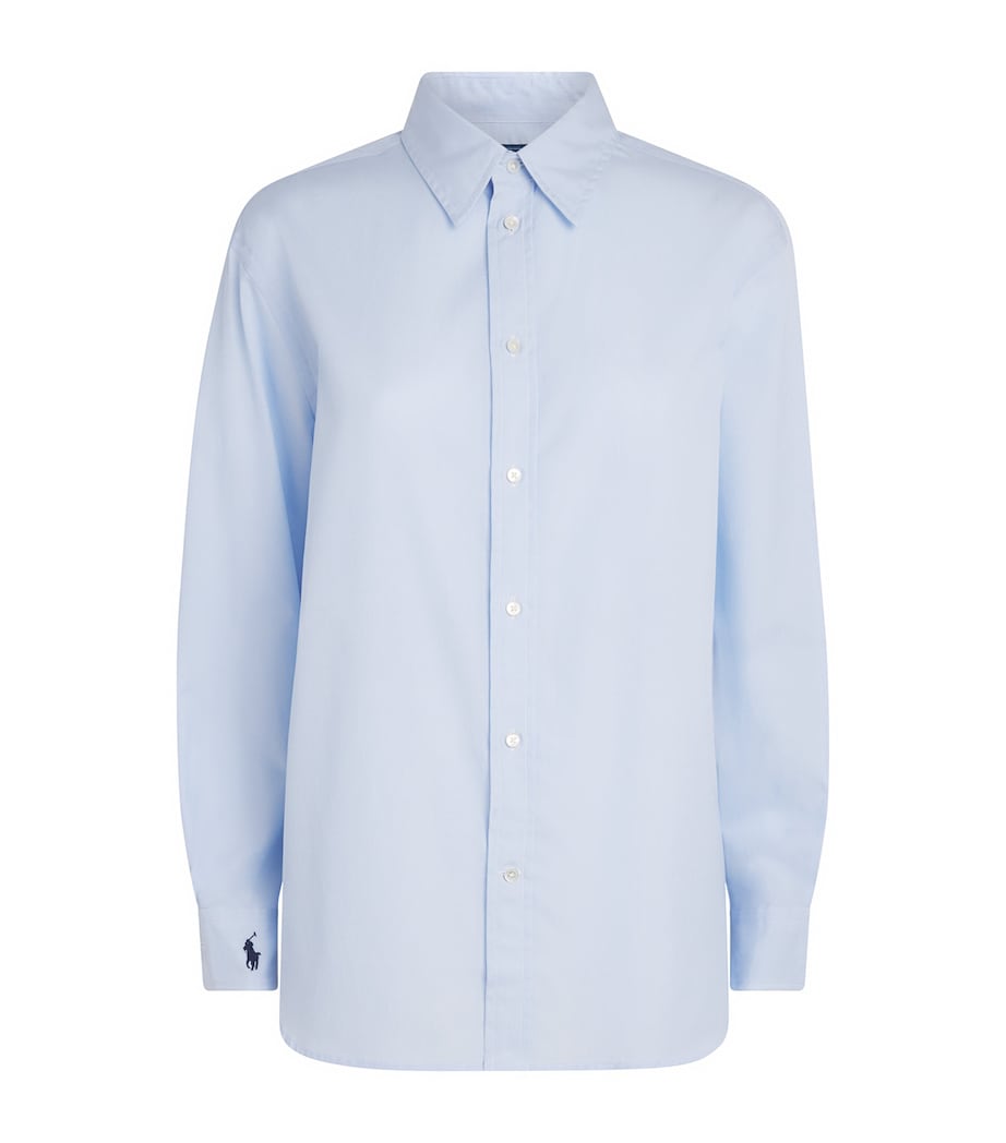 Polo Ralph Lauren Womens Cotton Oversized Shirt Light Blue Image 1