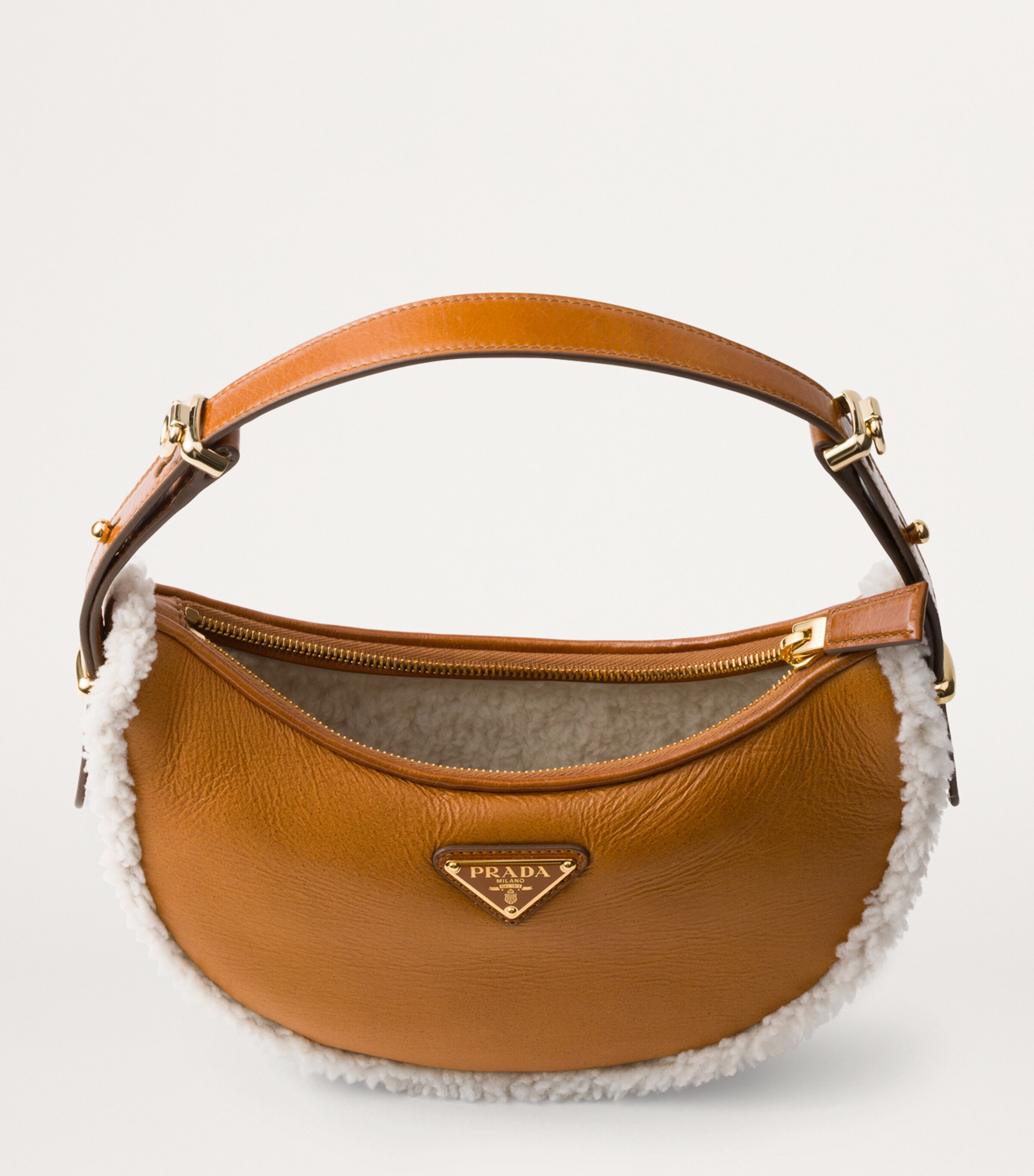 Small Shearling Arqué Shoulder Bag F036S Image 5