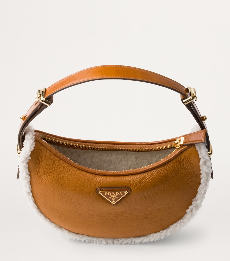 Small Shearling Arqué Shoulder Bag F036S Image 5