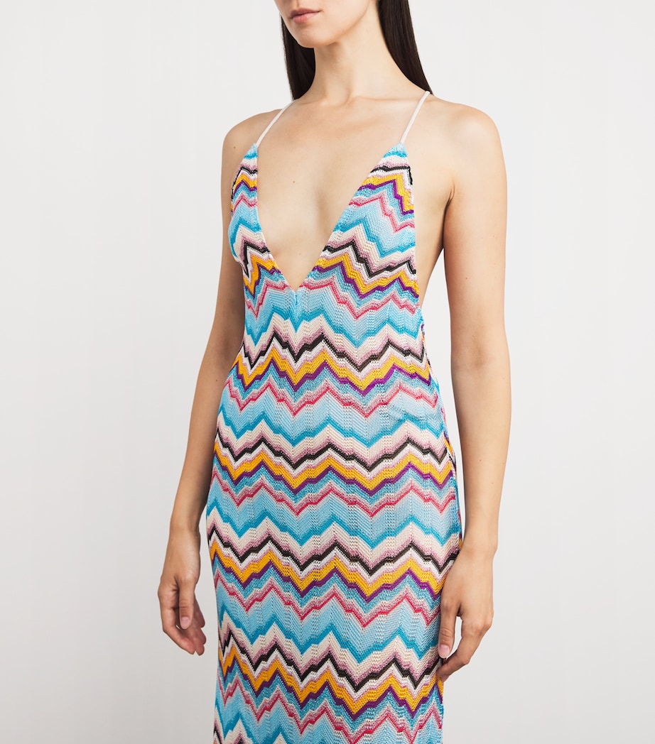 Zigzag Halterneck Maxi Dress S72LG MULTICOLOR Image 5