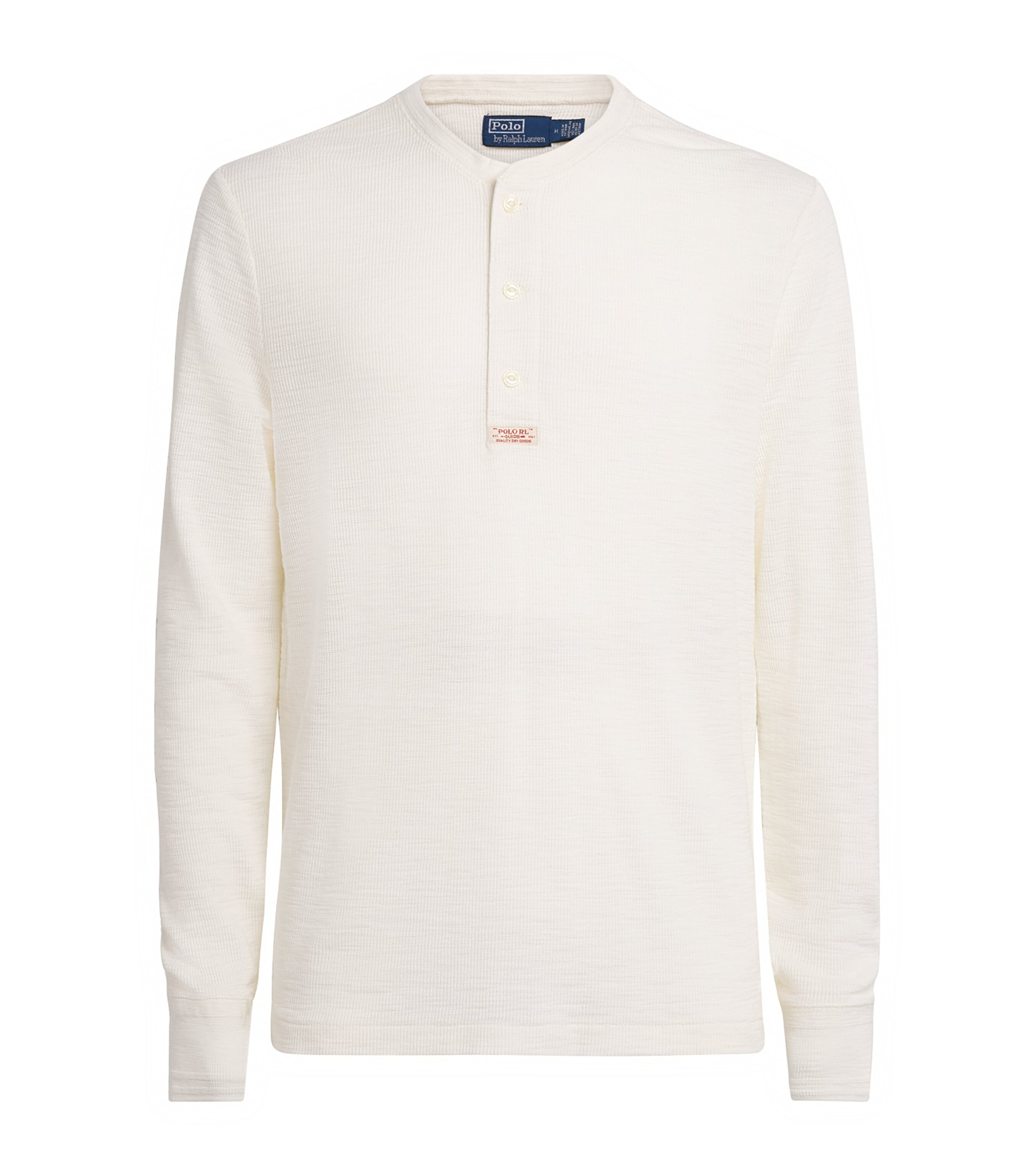 Polo Ralph Lauren Mens Cotton Waffle-Knit Henley T-Shirt Nevis Image 1