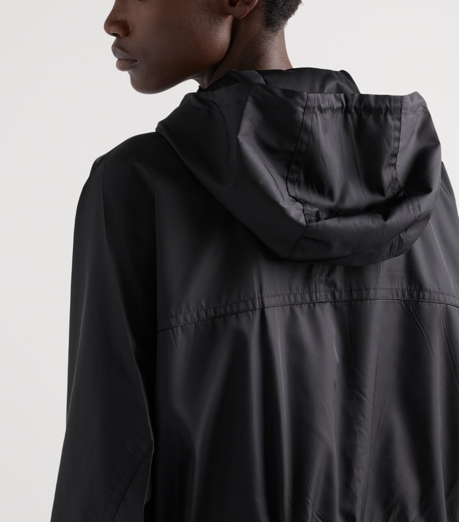 Prada Womens Re-Nylon Longline Rain Jacket Black Image 6