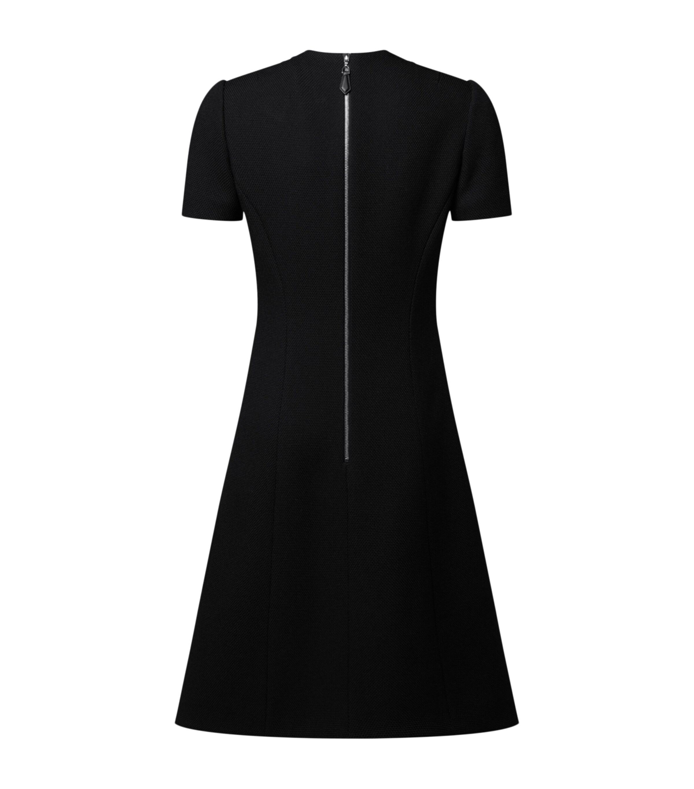 LOUIS VUITTON Womens Wool Crystal-Embroidered Mini Dress Black Image 2