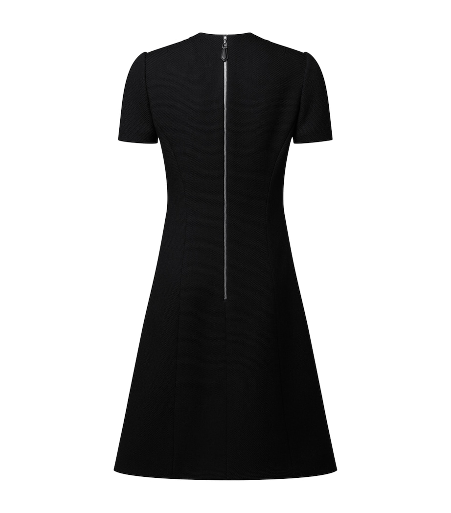 LOUIS VUITTON Womens Wool Crystal-Embroidered Mini Dress Black Image 2