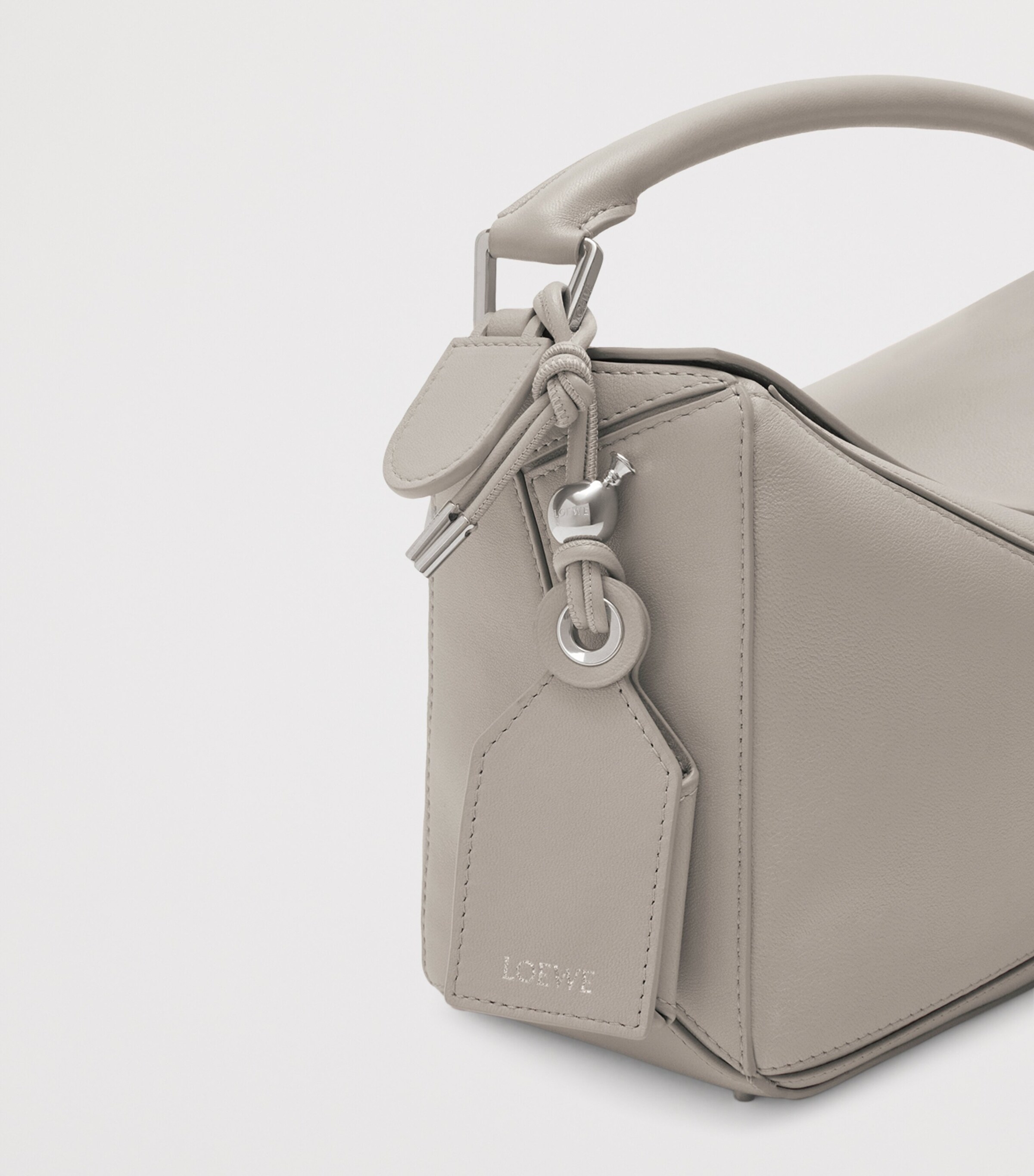 LOEWE Grey Small Leather Puzzle Top-Handle Bag | Harrods US