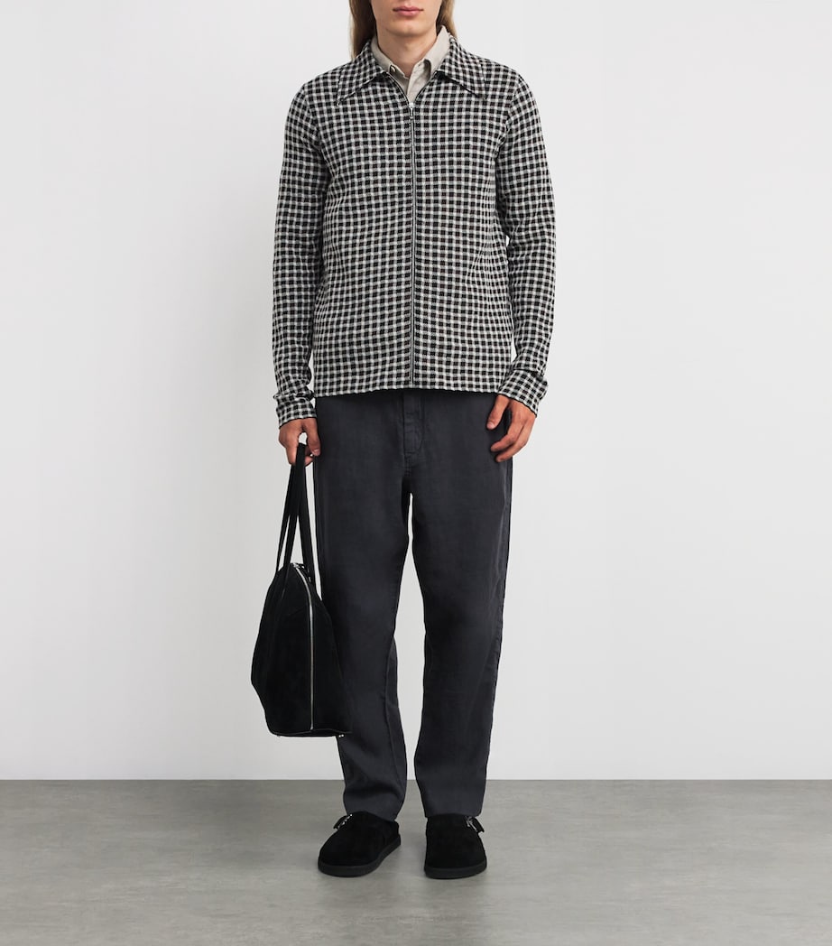 Linen Wide-Leg Trousers BLACK Image 2