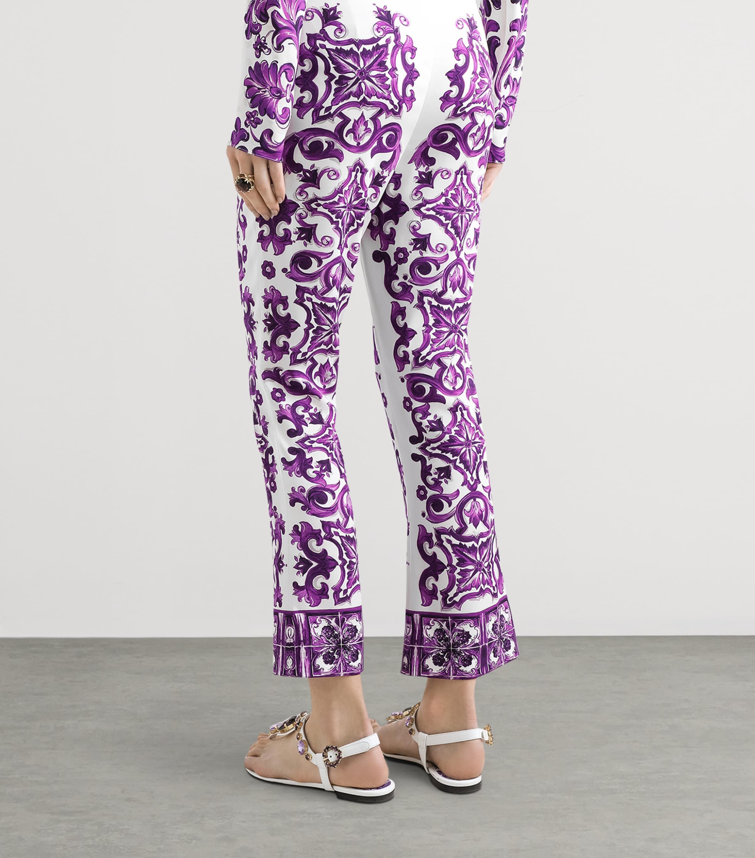 Silk-Blend Flared Trousers MIX MAIOLICA VIOLA Image 5