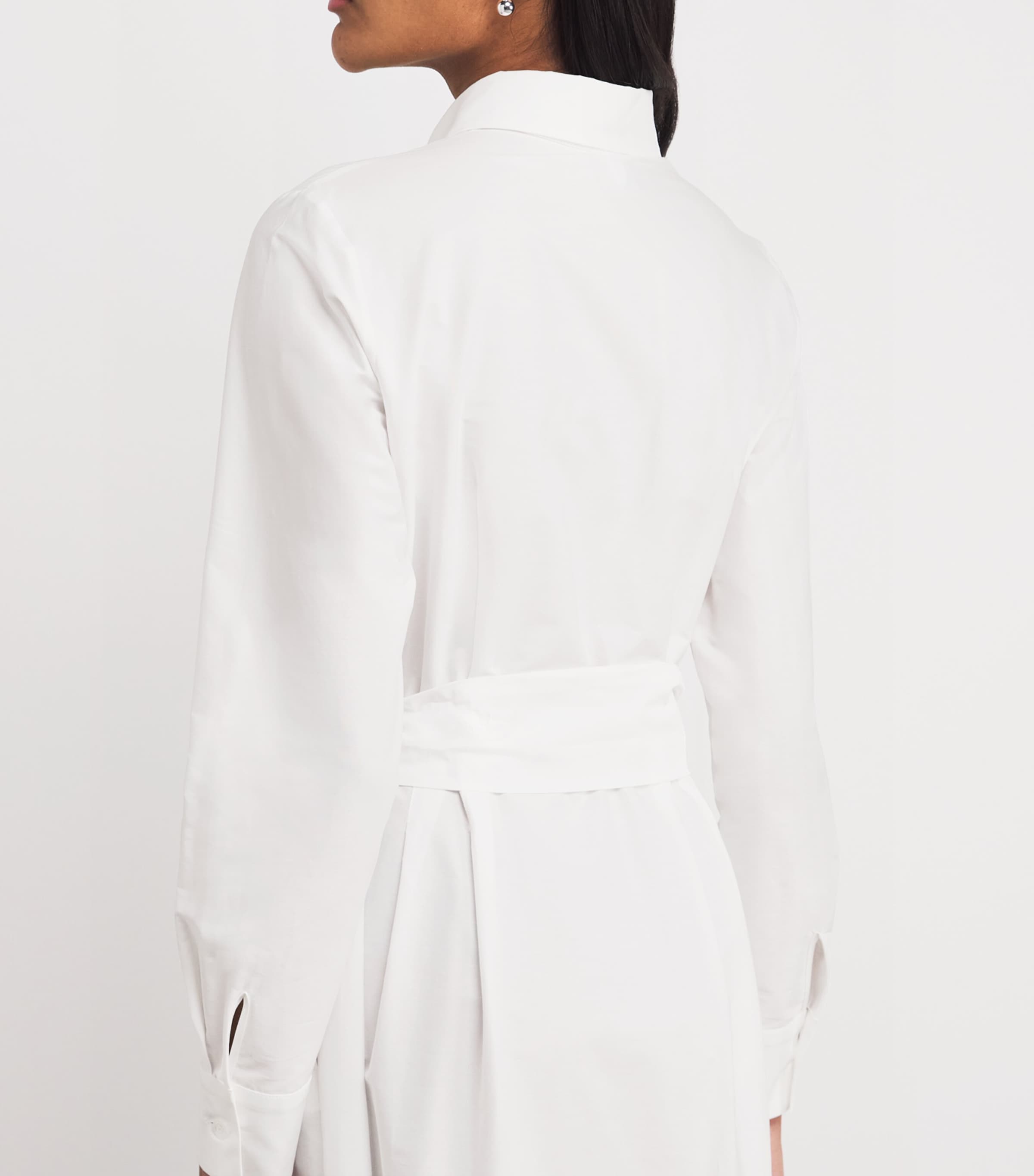 Stretch-Cotton Embroidered Maxi Dress BIANCO E BEIGE Image 4