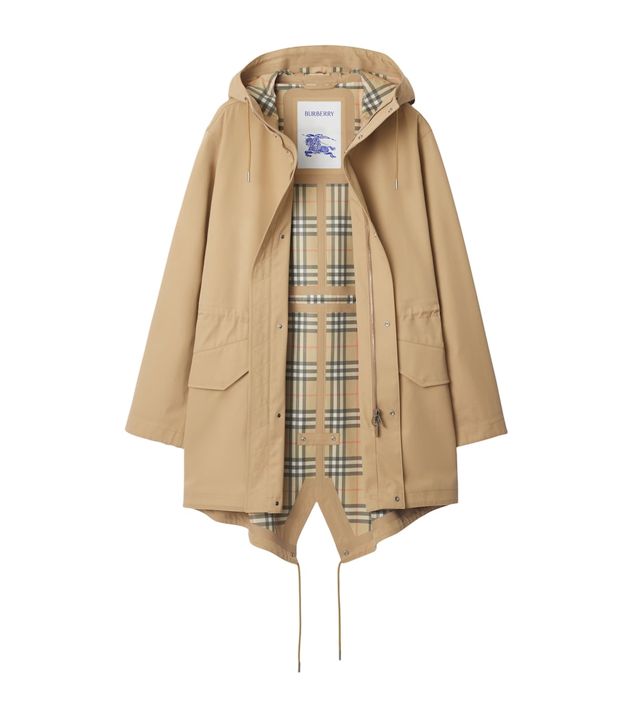 Cotton Gabardine Fishtail Parka FLAX Image 5