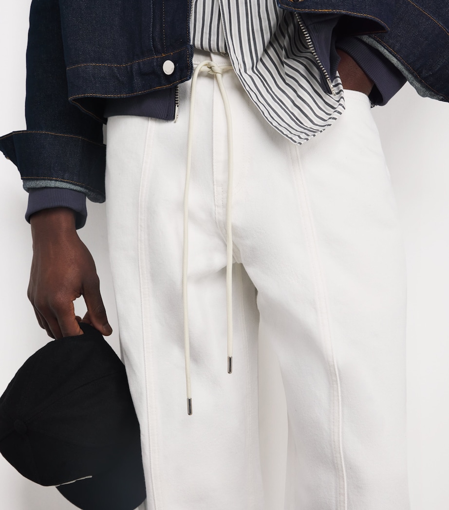 Wide-Leg Felled Jeans ECRU Image 6