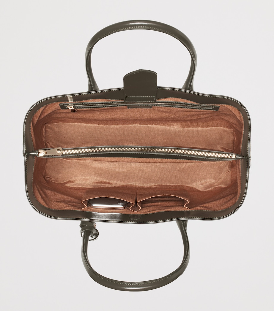 Leather London Tote Bag EVERGREEN Image 6