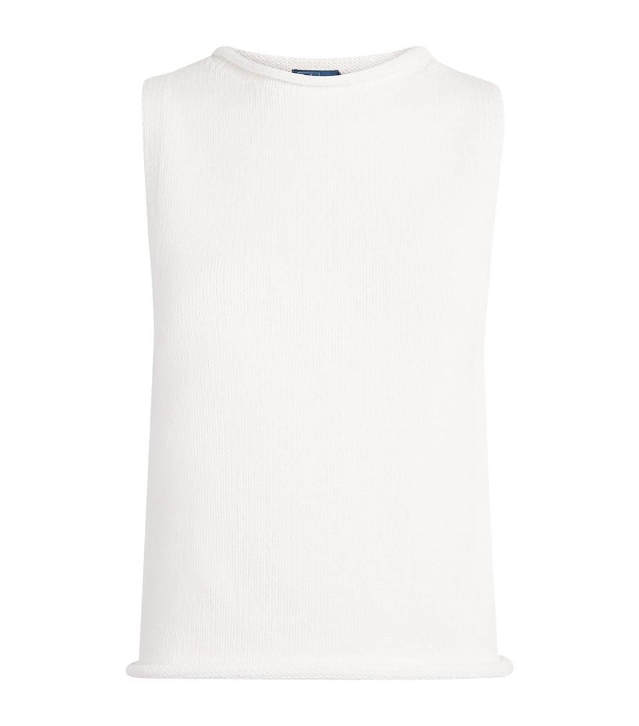 Polo Ralph Lauren Womens Linen-Cotton-Blend Sweater Vest White Image 1