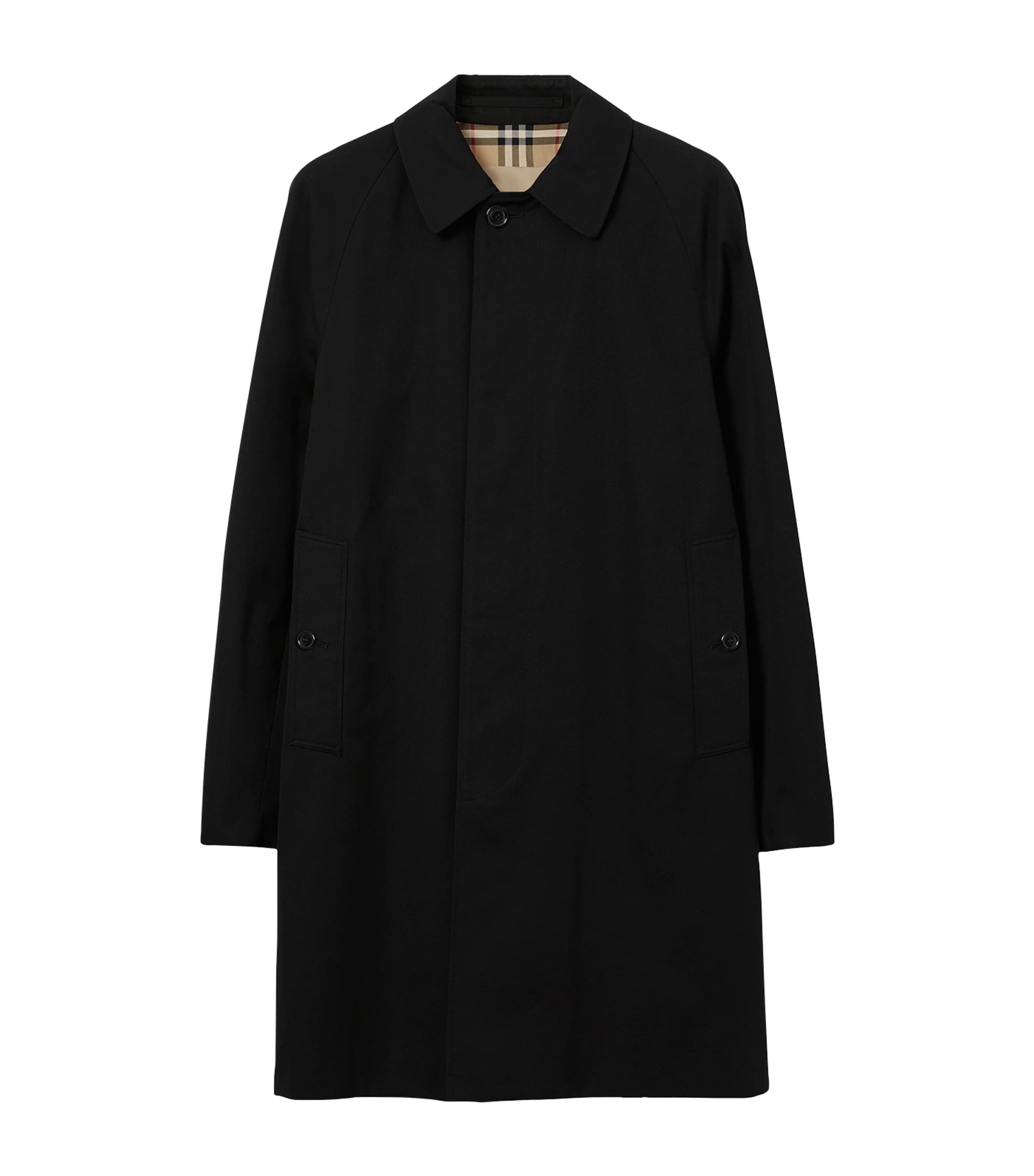 Cotton Camden Heritage Mid-Length Car Coat BLACK Image 1