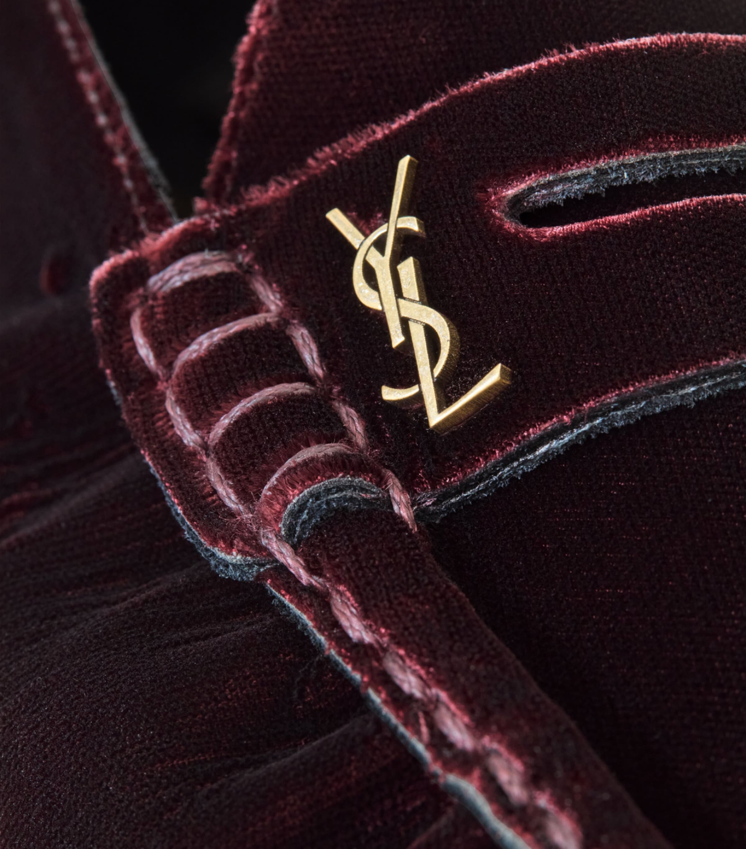 Saint Laurent Womens Velvet Le Loafer Mules Image 6
