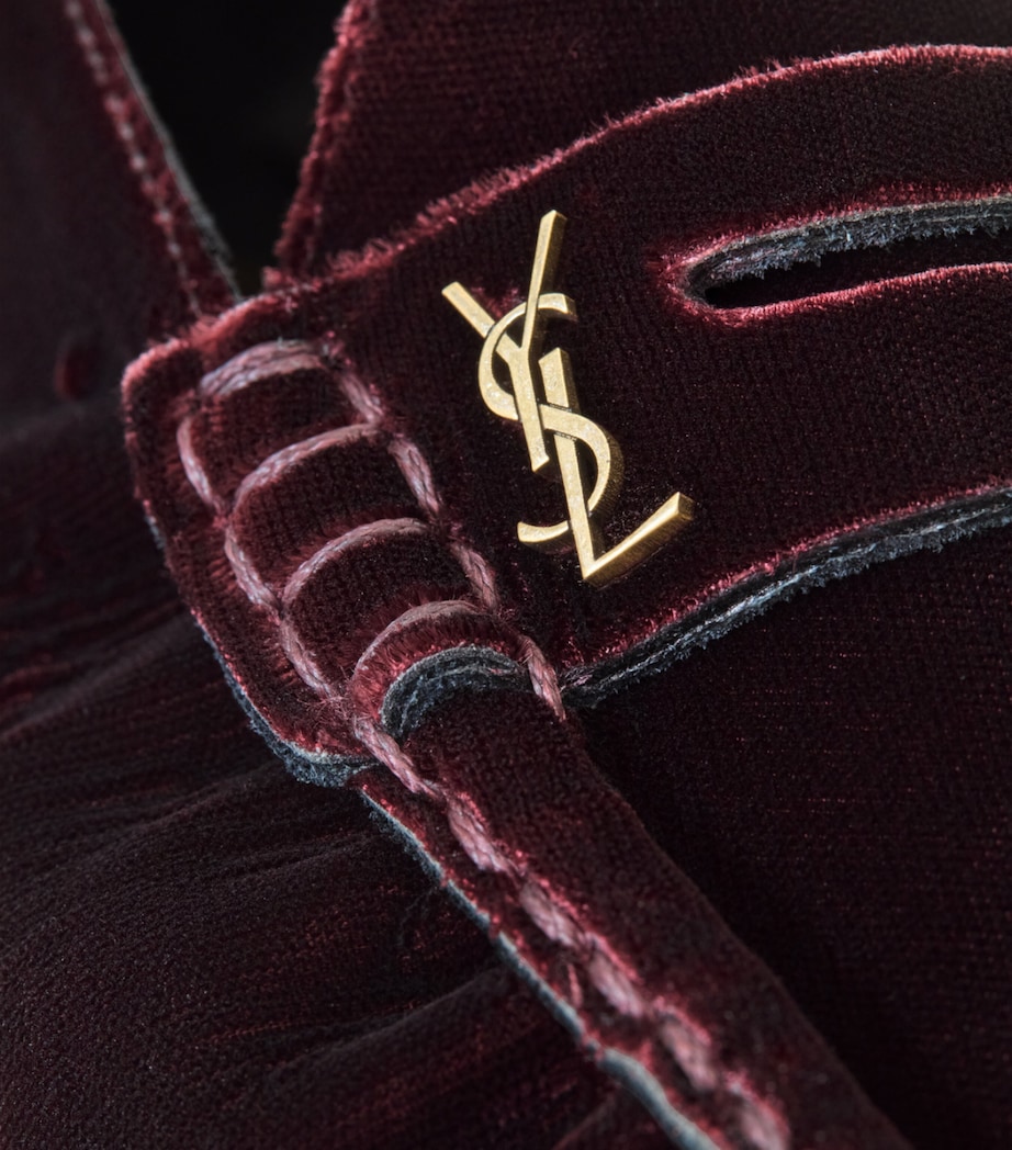 Saint Laurent Womens Velvet Le Loafer Mules Image 6