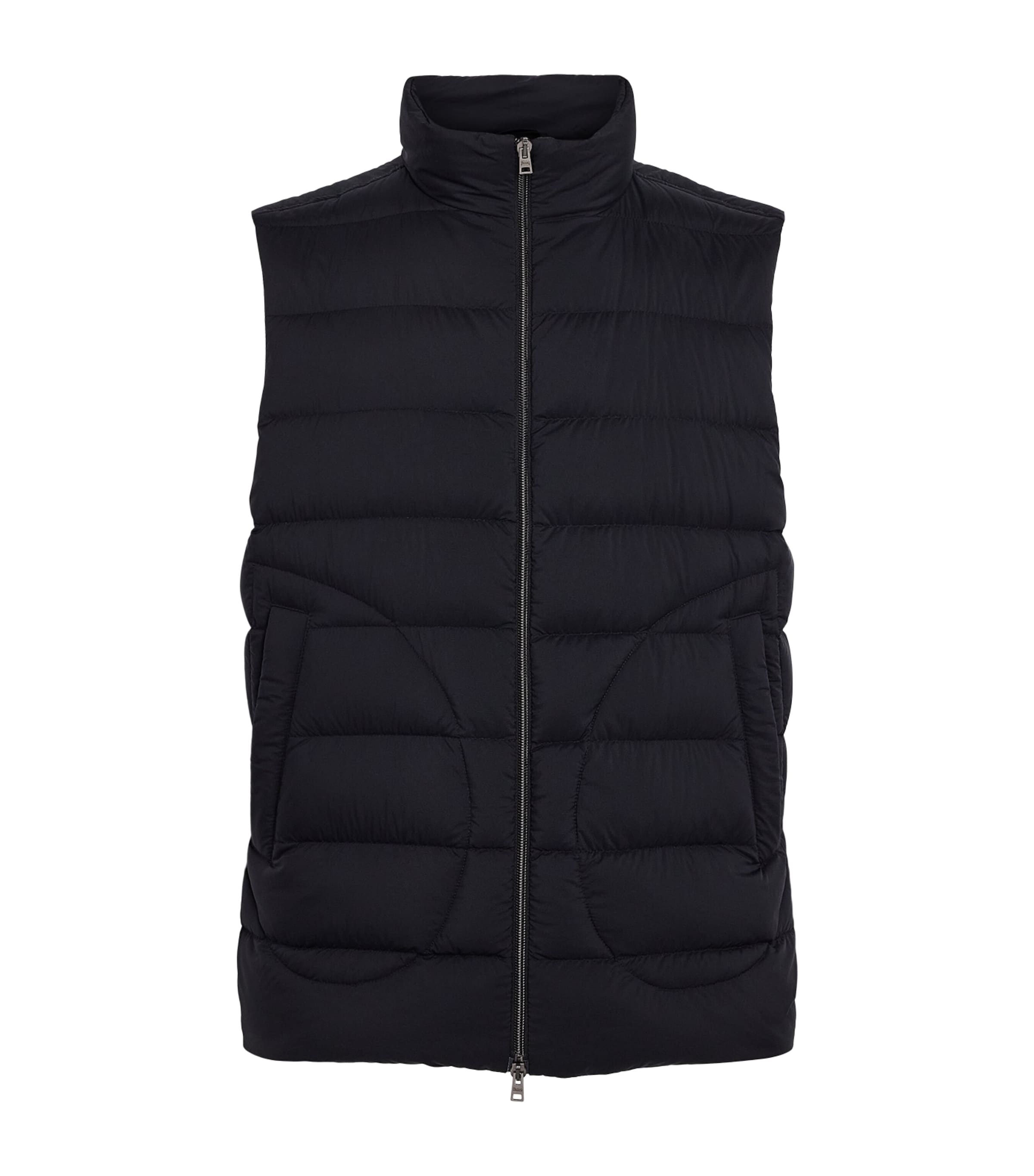 Herno Mens Down Quilted Gilet Black Image 1