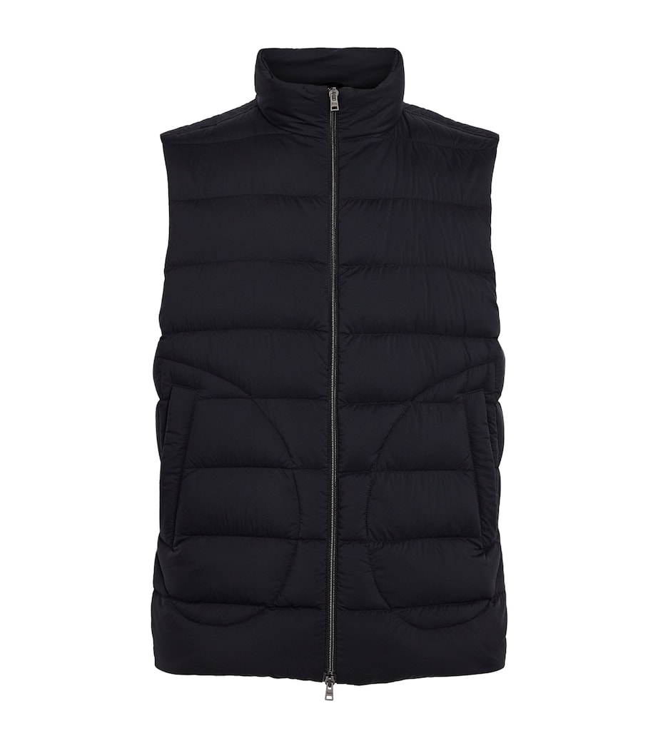 Herno Mens Down Quilted Gilet Black Image 1