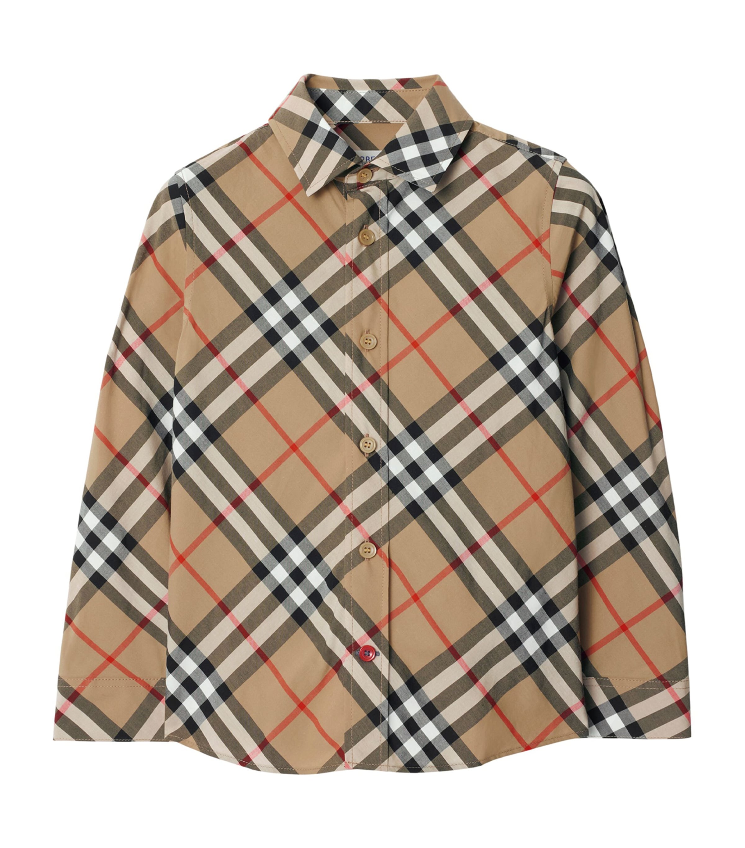 Cotton Check Button-Up Shirt (3-12 Years) SAND IP CHECK Image 1