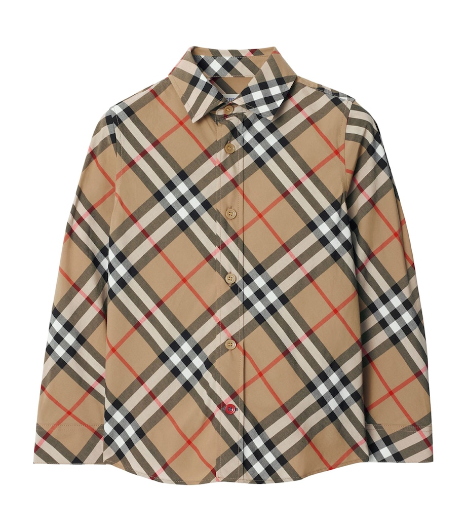 Cotton Check Button-Up Shirt (3-12 Years) SAND IP CHECK Image 1