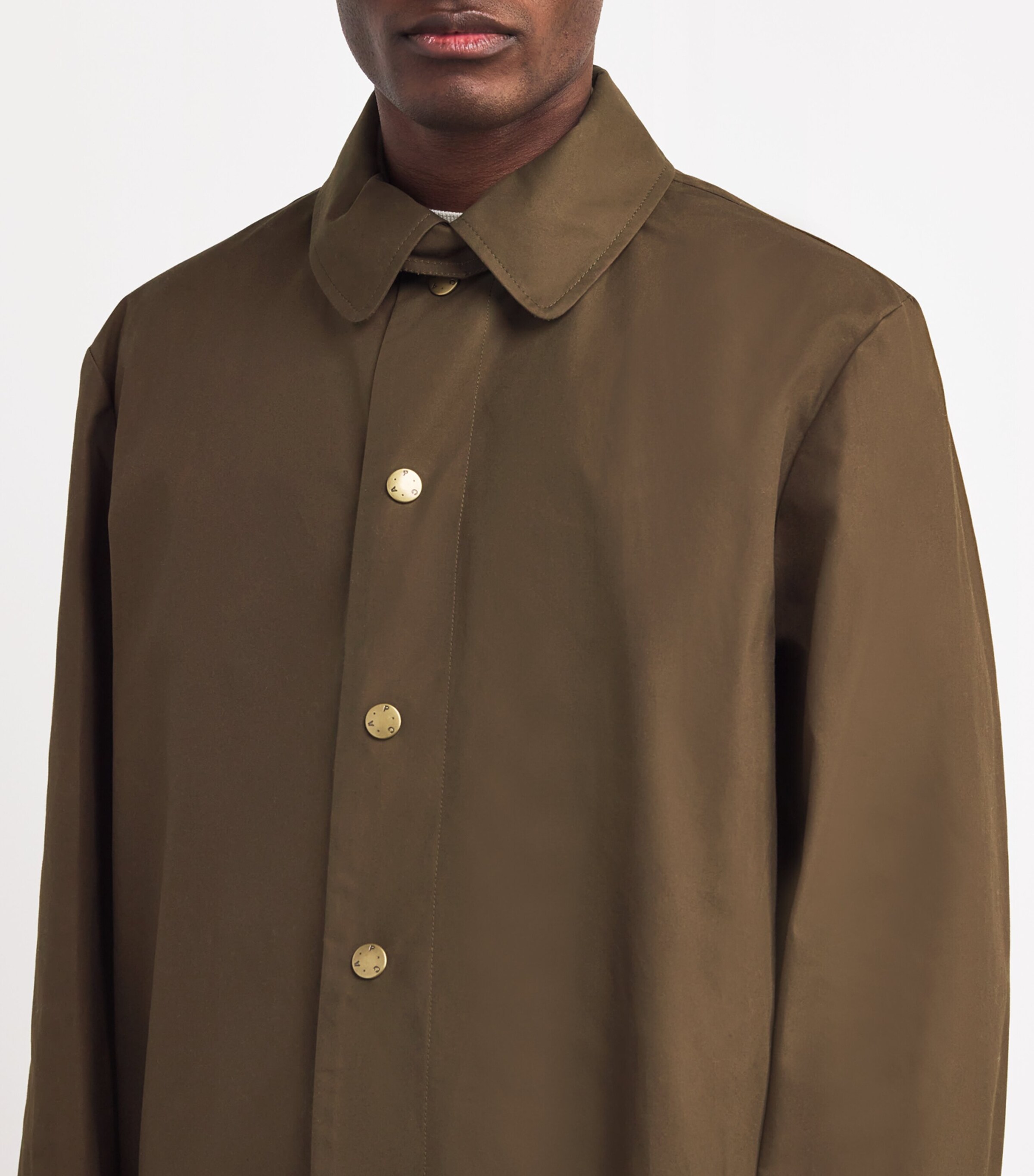 A.P.C. Mens Cotton Arthur Trench Coat Jac Kaki Militaire Image 6