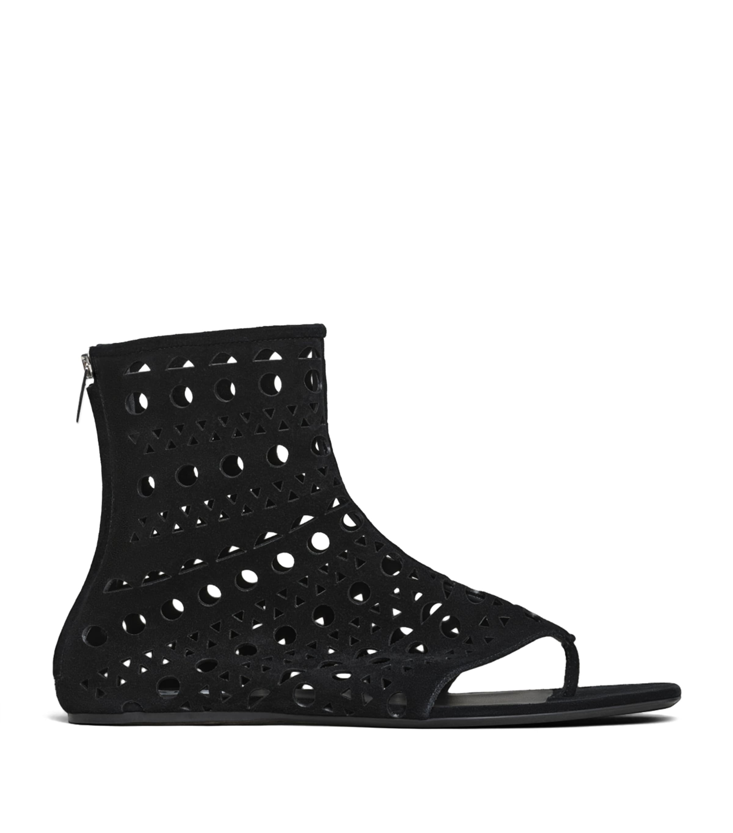 Alaïa Suede Vienne Thong High-Top Sandals Black Image 1