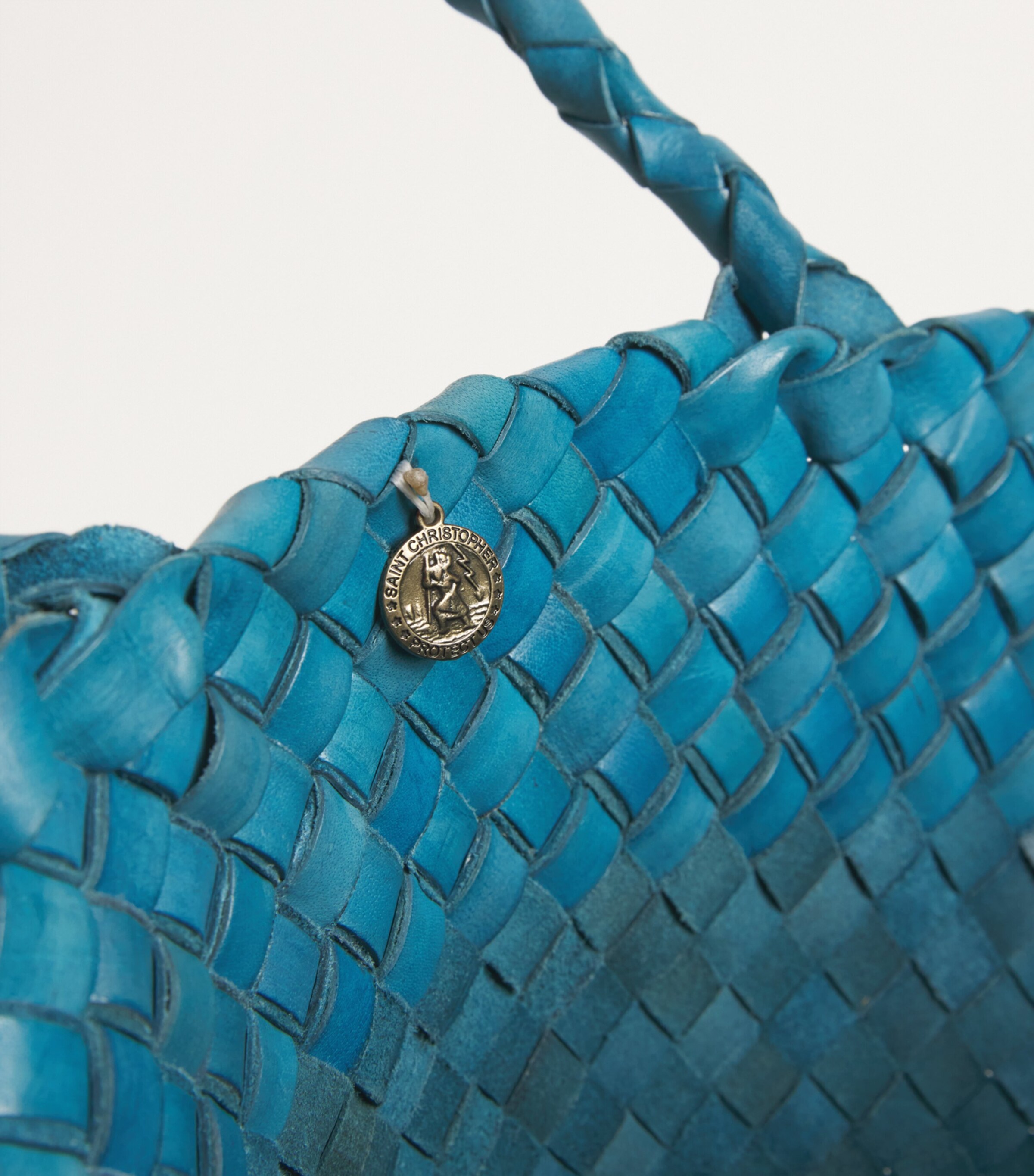 DRAGON DIFFUSION Leather Egola Tote Bag Steel Blue Image 6